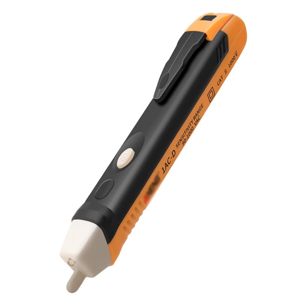 WDBBY Digital Non-Contact Voltage Tester Pen - 90-1000V AC Voltage Detector, Electrical Test Pencil with LCD Display (Yellow, 139x25x16.8mm) - Perfect for Electricians, Home DIY & Electrical Safety Checks
