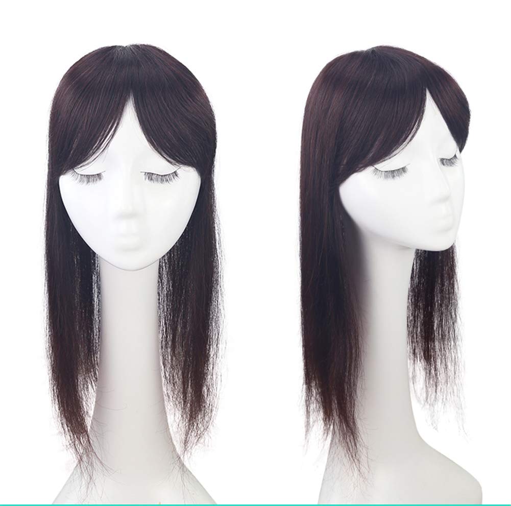 Clip-in Human Hair Bangs Forehead Topper for Women - 20