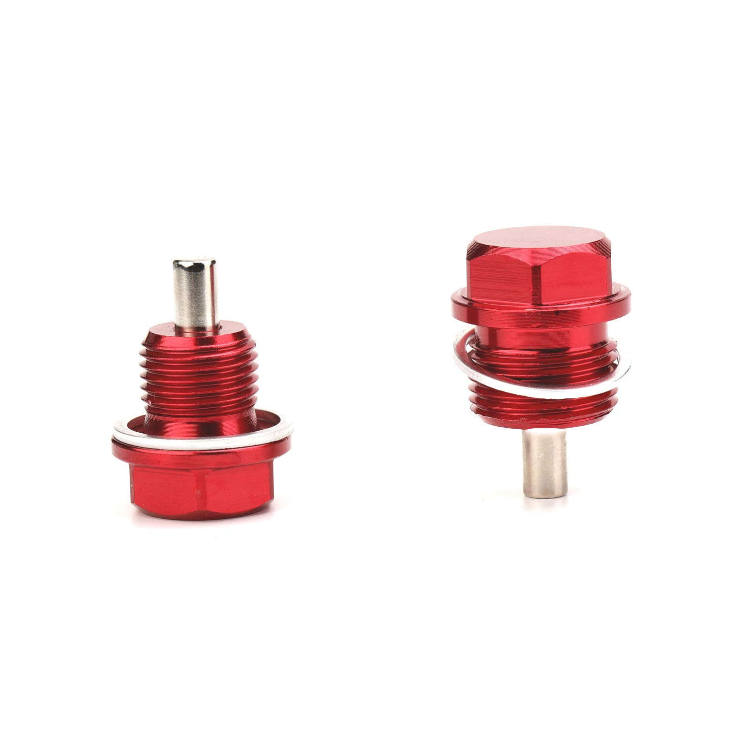 High-Performance Magnetic Oil Drain Plug 14x1.5 - Red Engine Oil Sump Drain Nut Bolt for Car, Truck & Motorcycle - Prevents Metal Debris & Extends Engine Life