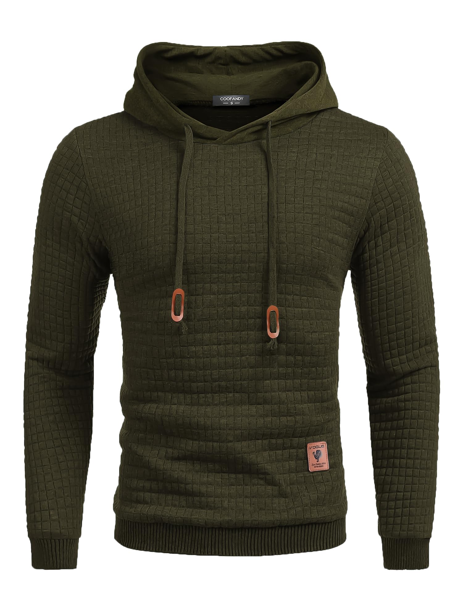 COOFANDY Men's Hooded Sweatshirt - Casual Long Sleeve Waffle Knit Pullover Hoodie with Drawstring | Perfect for Fall, Winter & Outdoor Activities