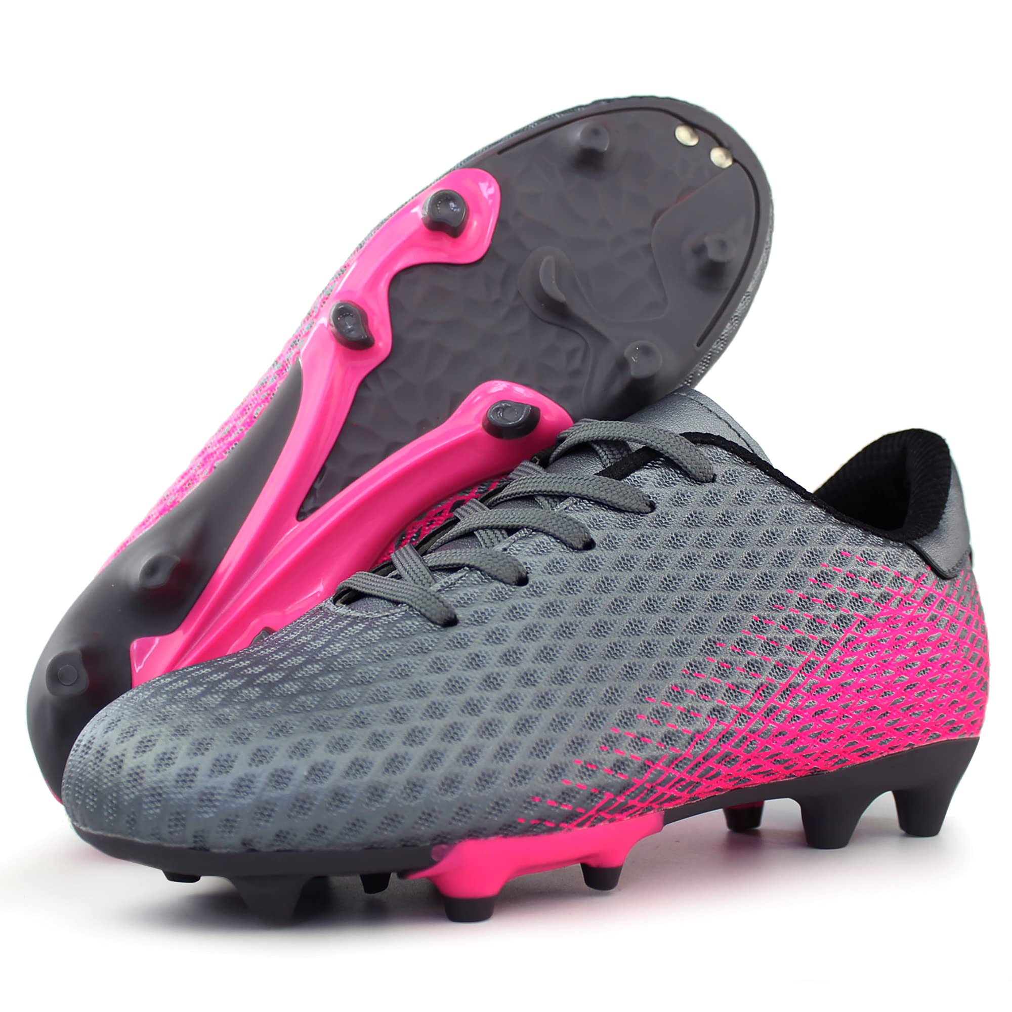 Hawkwell Kids Firm Ground Soccer Cleats - Comfortable Athletic Shoes for Toddler, Little Kid & Big Kid - Perfect for Outdoor Games, Training & Youth Soccer Matches
