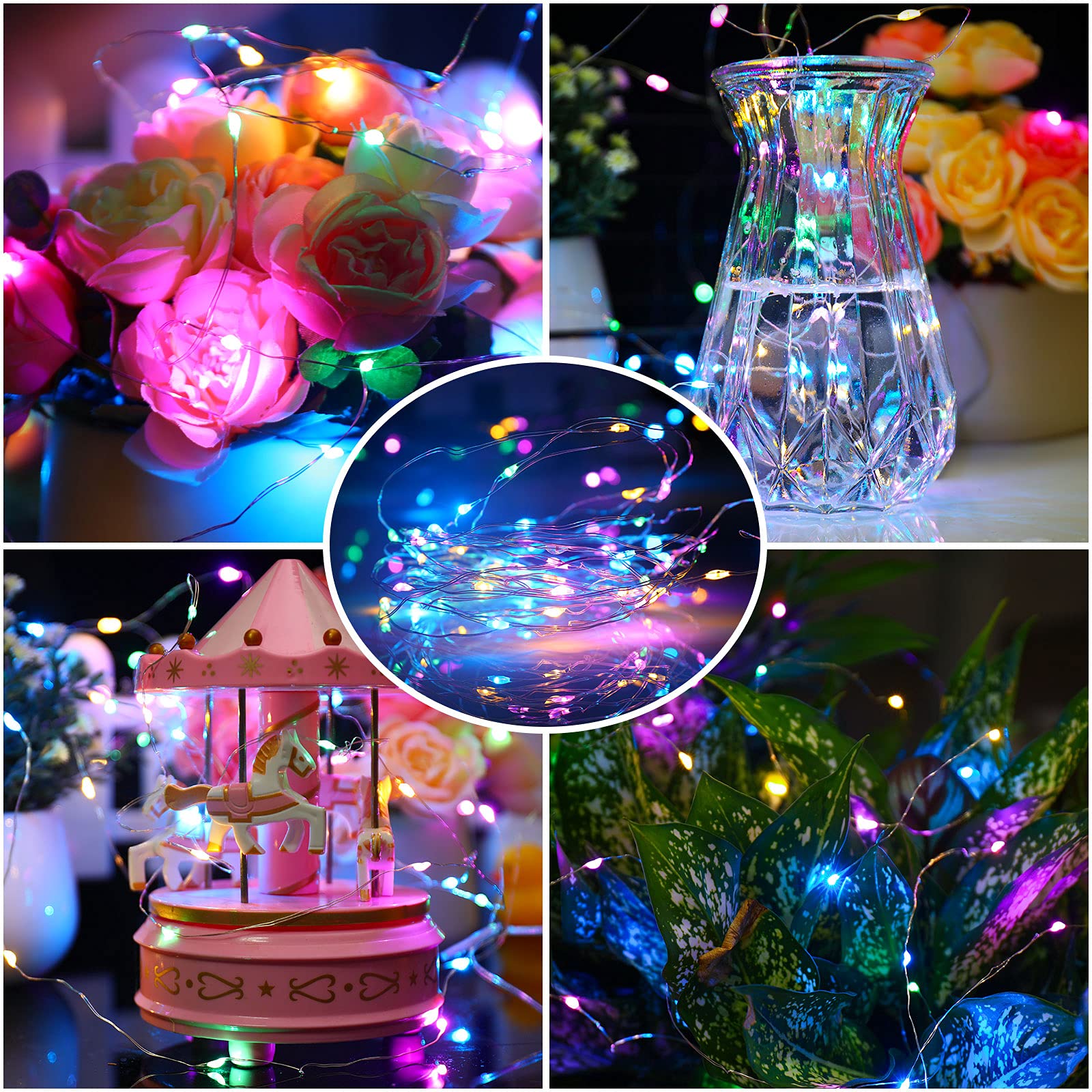 Mandiq 12 Pack Battery Operated Fairy Lights - 10ft 30 LED String Lights with Flashing & Steady Modes, Silver Wire Mini Lights for Christmas, Party, Wedding, Home & Outdoor Decorations - Perfect for Holiday, Bedroom, Garden and Event Lighting
