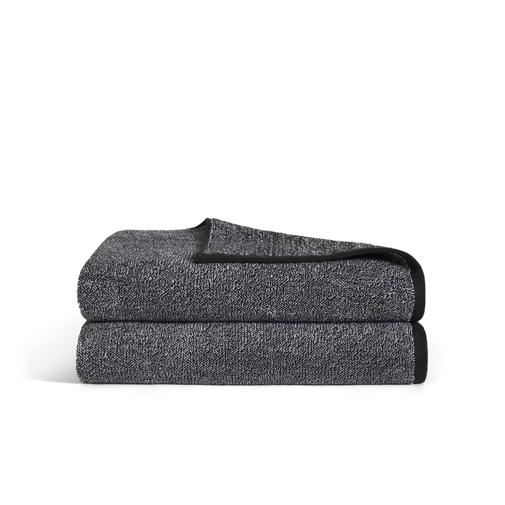 Brooklinen Classic Turkish Cotton Bath Sheets - Set of 2, Marled Black, 100% Cotton | Ultra Soft & Highly Absorbent Luxury Towels for Bathroom, Spa & Beach Use