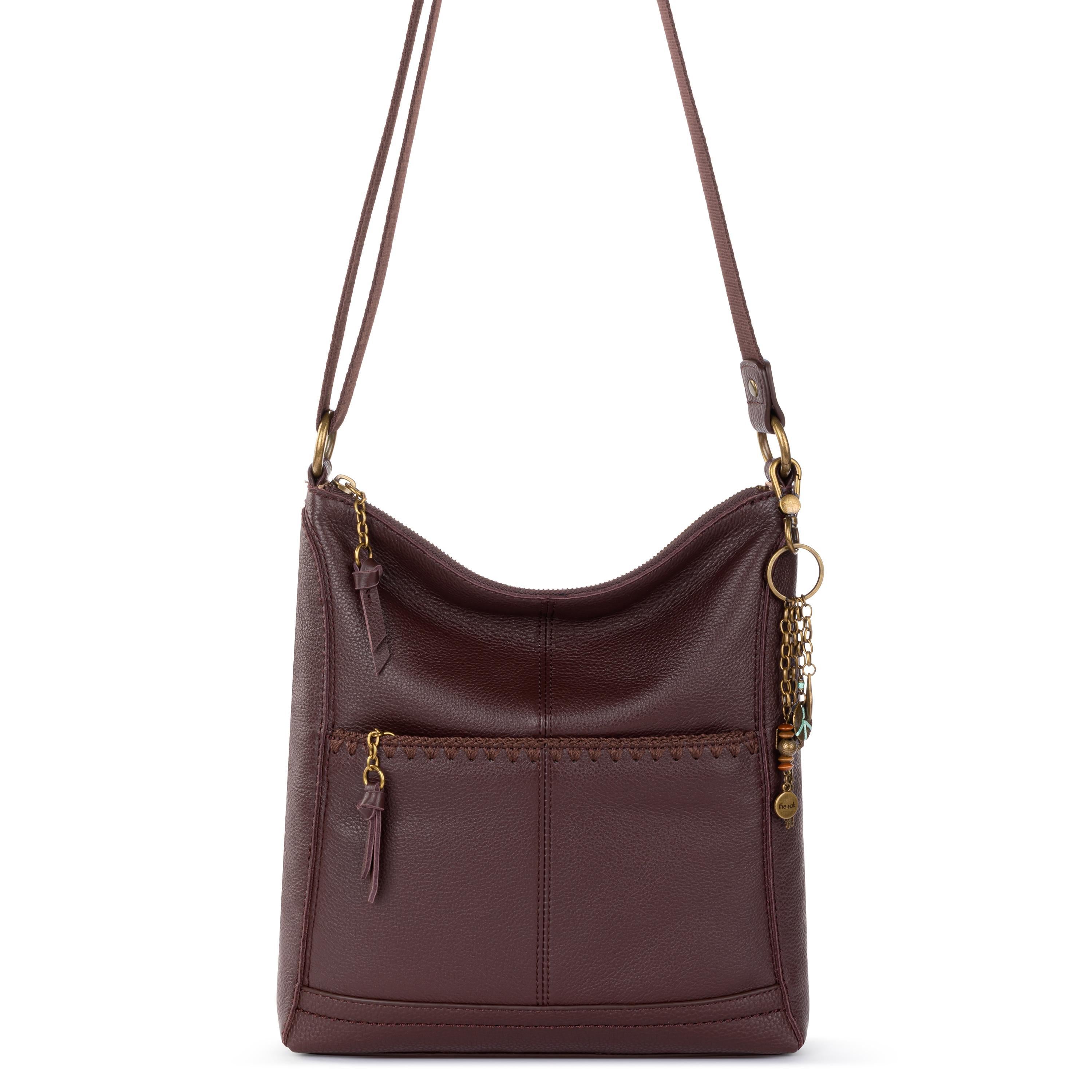 Lucia Genuine Leather Crossbody Bag - Mahogany Stitch Design, Perfect for Work, Travel & Everyday Use