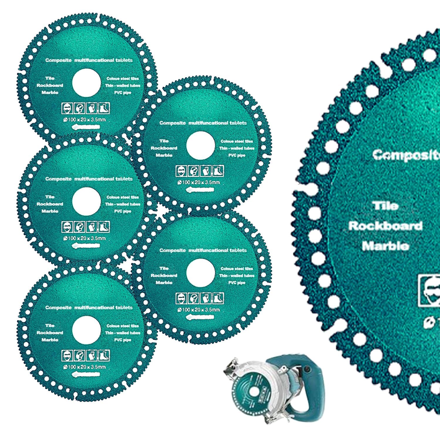 5 Pack 4 Inch Heavy Duty Grinding Discs - Angle Grinder Cutting Wheels for Metal, Ceramic Tile & Multi-Material Cutting | Durable Abrasive Discs for Smooth Grinding, Chamfering & DIY Projects