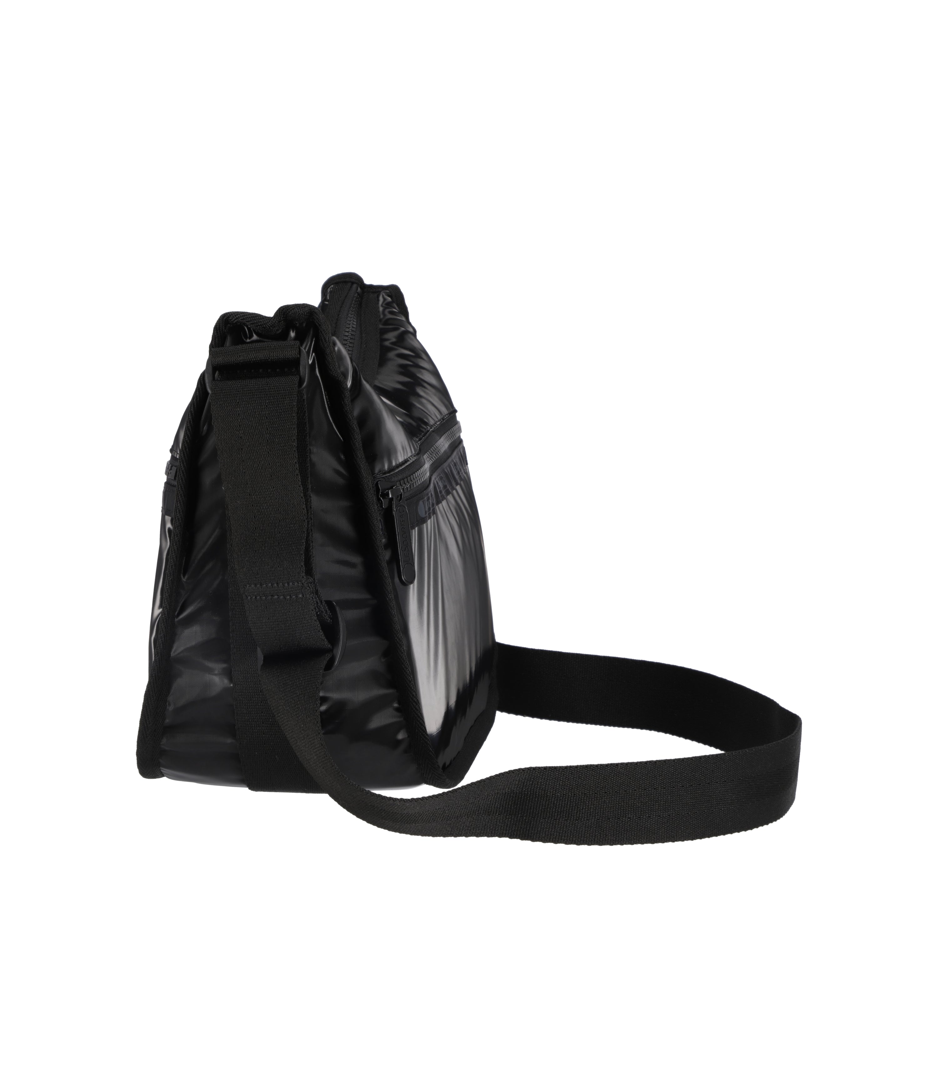Classic Hobo Black Shine Patent Leather Shoulder Bag 7520 M135 - Stylish Crossbody Purse for Women, Perfect for Work, Travel & Everyday Use