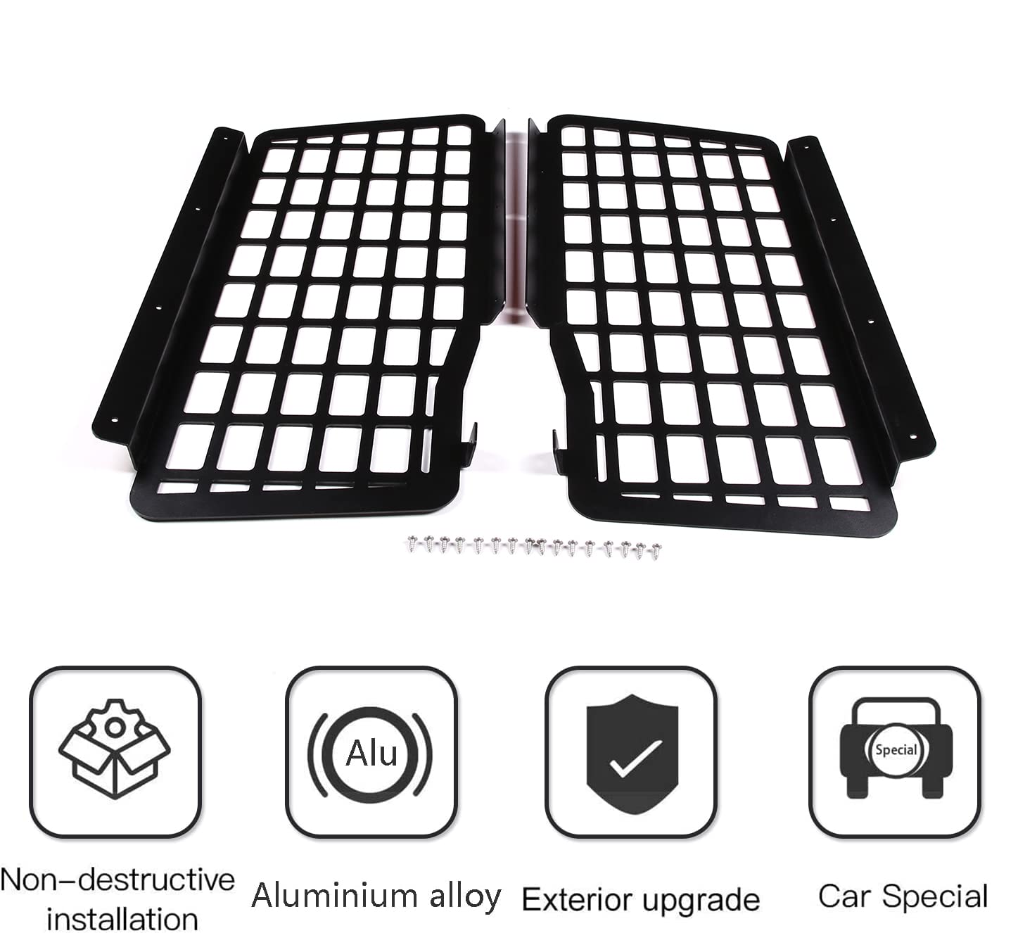 Aluminum Rear Trunk Luggage Shelf & Cargo Storage Panel for Hummer H2 2003-2009 - Heavy Duty Multi-Function Rack (2Pcs) - Perfect for Road Trips, Camping & Off-Road Adventures