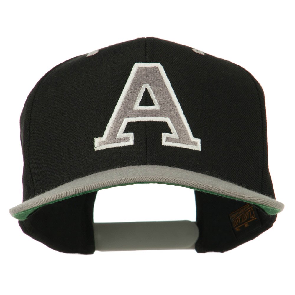e4Hats.com Large A Embroidered Snapback Cap - Adjustable Baseball Hat for Men & Women - Perfect for Sports, Casual Wear & Street Fashion