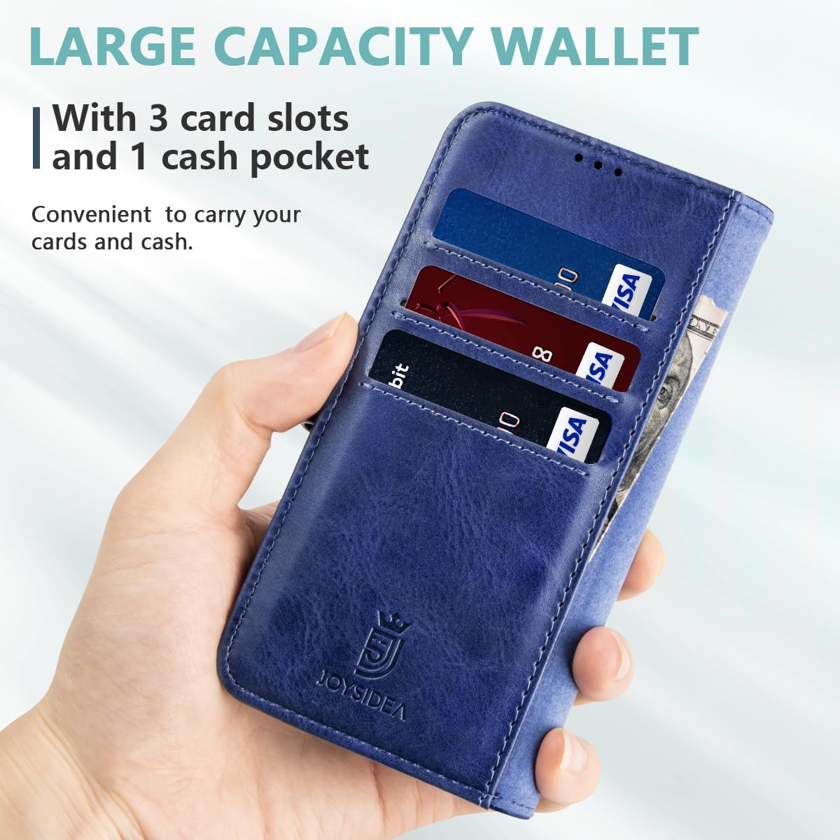 Premium Luxury Leather iPhone 13 Case with Card Holder & Magnetic Wallet - Shockproof 6.1