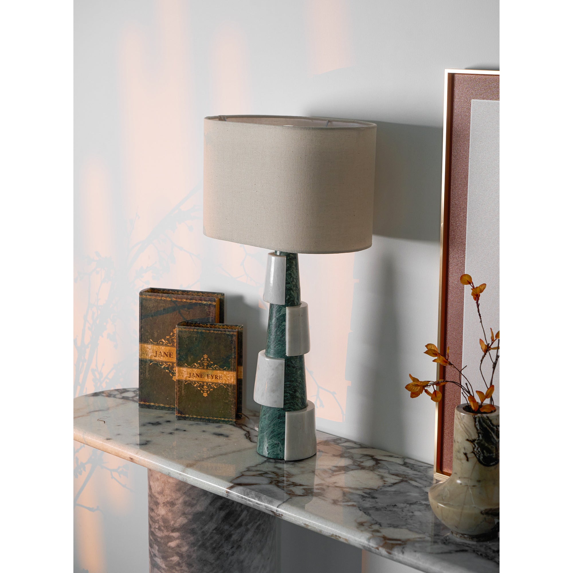 Elegant Duomo Marble Table Lamp - Modern Home & Office Decor - Perfect for Bedroom, Living Room, and Workspace Lighting