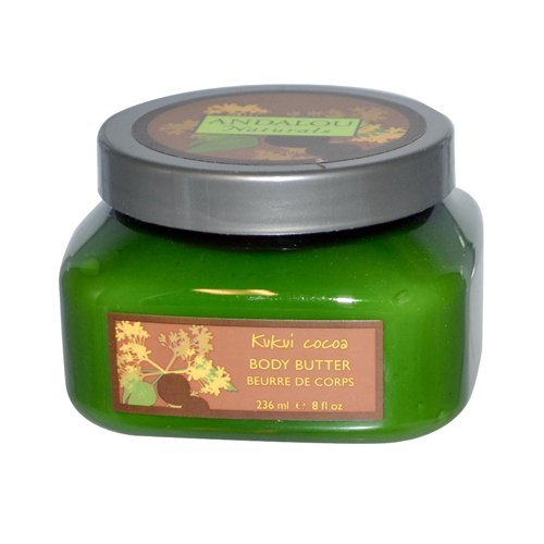 Andalou Naturals Kukui Cocoa Body Butter - 8 Oz Ultra Hydrating Moisturizer for Dry Skin | Vegan, Cruelty-Free | Perfect for Daily Use & Post-Shower Hydration