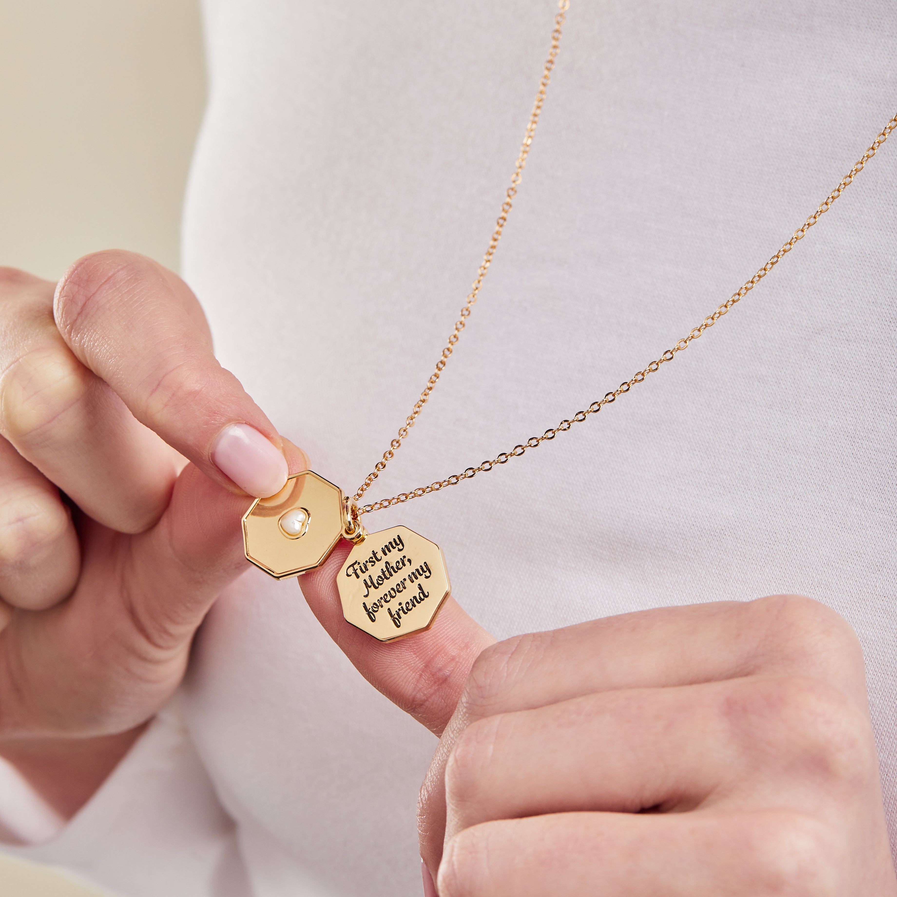 First My Mother, Forever My Friend Slider Charm Necklace - Adjustable Sterling Silver Pendant for Mother's Day Gifts & Special Occasions