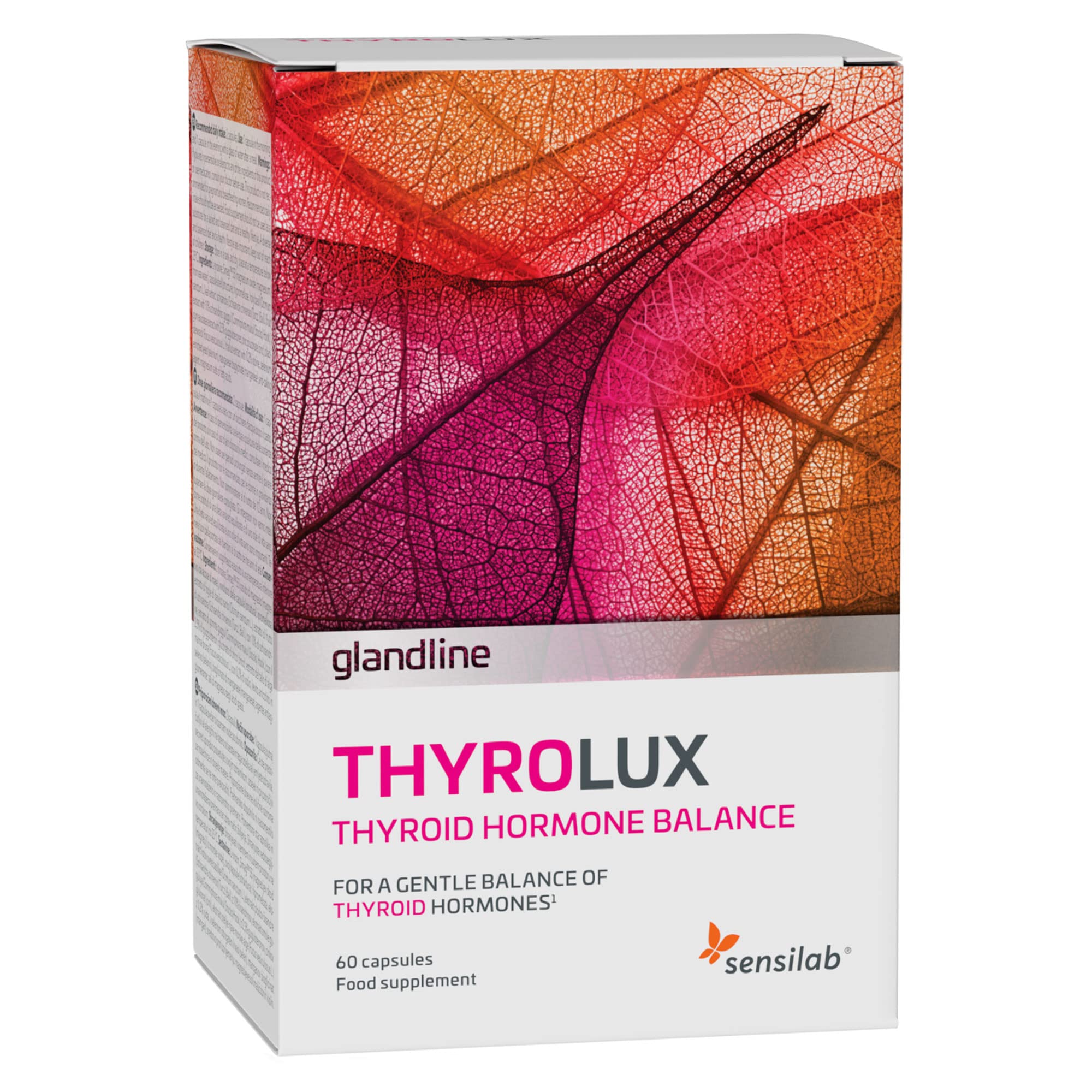 Thyrolux Sensilab - Thyroid Support Supplement with Iodine, L-Tyrosine, Selenium, Magnesium, Schisandra & Zinc - 60 Vegan Capsules - Plant-Based Nutrients for Energy & Metabolism - Perfect for Thyroid Health & Hormone Balance
