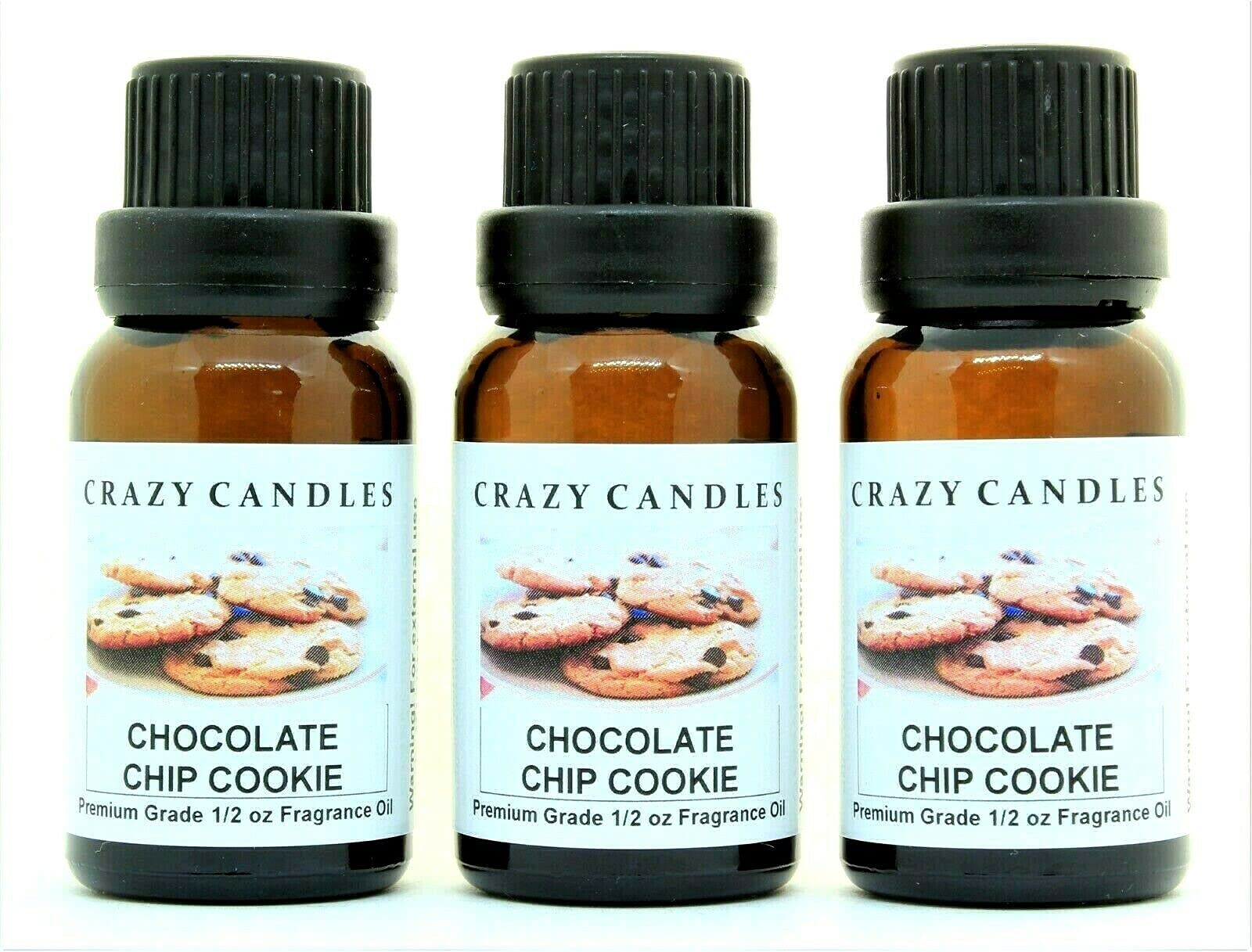 Premium Chocolate Chip Cookie Scented Fragrance Oil - 3 Pack (1/2 Fl Oz/15ml Each) - Perfect for Candles, Soaps & DIY Home Fragrance Projects
