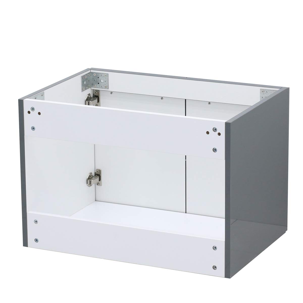 Wall Mount Floating Vanity Sink Set - Dark Grey Bathroom Vanity with White Countertop for Modern Homes
