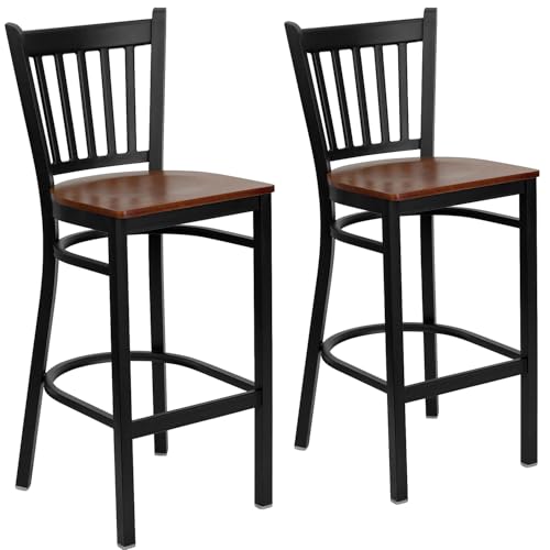 Cherry Wood Seat/Black Metal Frame