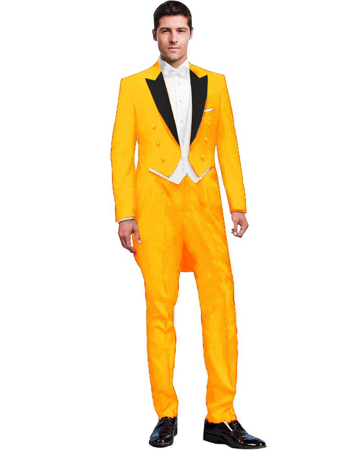 Men's 3-Piece Tailcoat Suit Set - Double Breasted Formal Jacket, Vest & Pants for Weddings, Prom & Black Tie Events | Elegant Evening Wear for Grooms & Party Attire