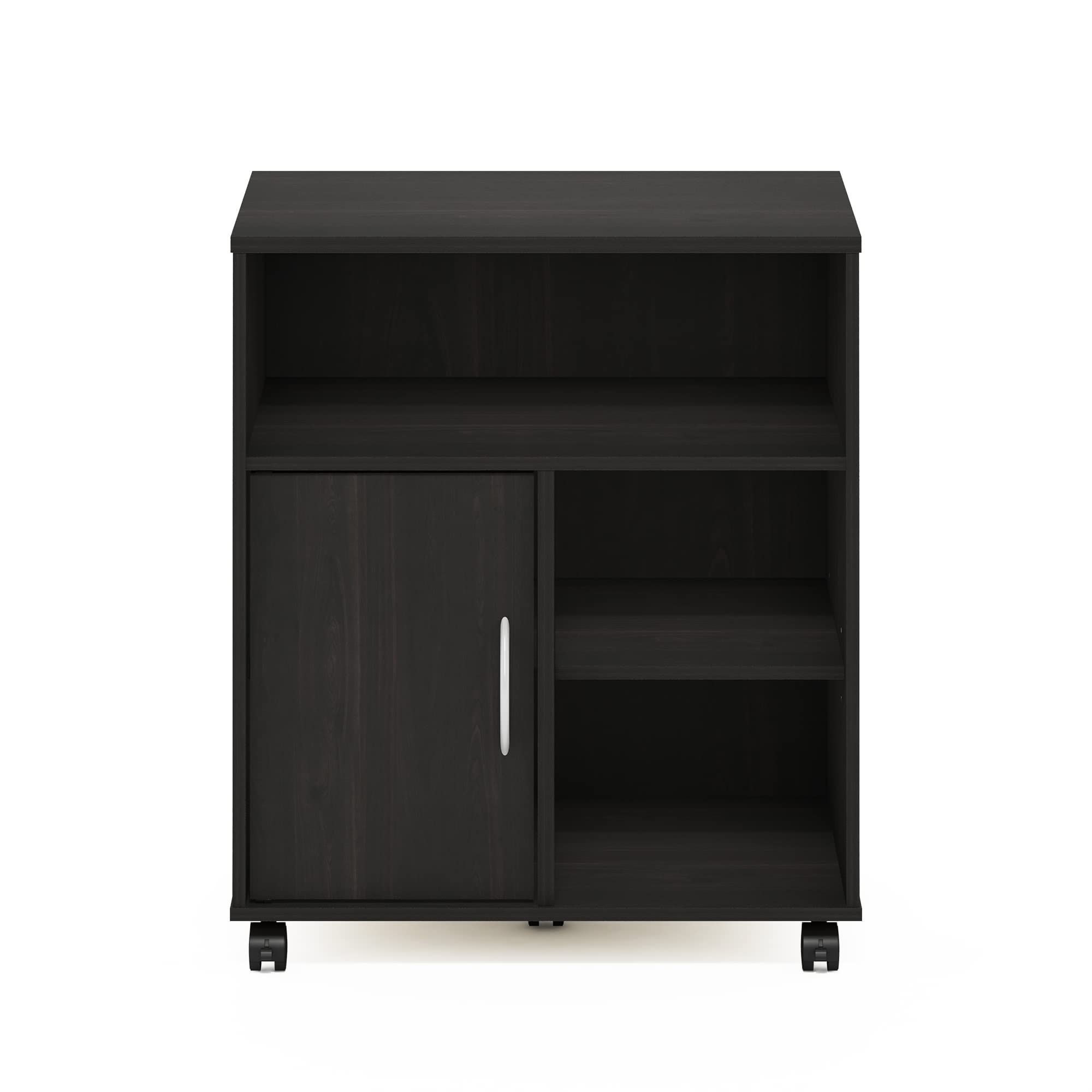 Furinno Econ Home Office Under Desk Printer Holder with Wheels - Espresso Cabinet for Printer Storage & Organization - Perfect for Small Spaces, Home & Office Use