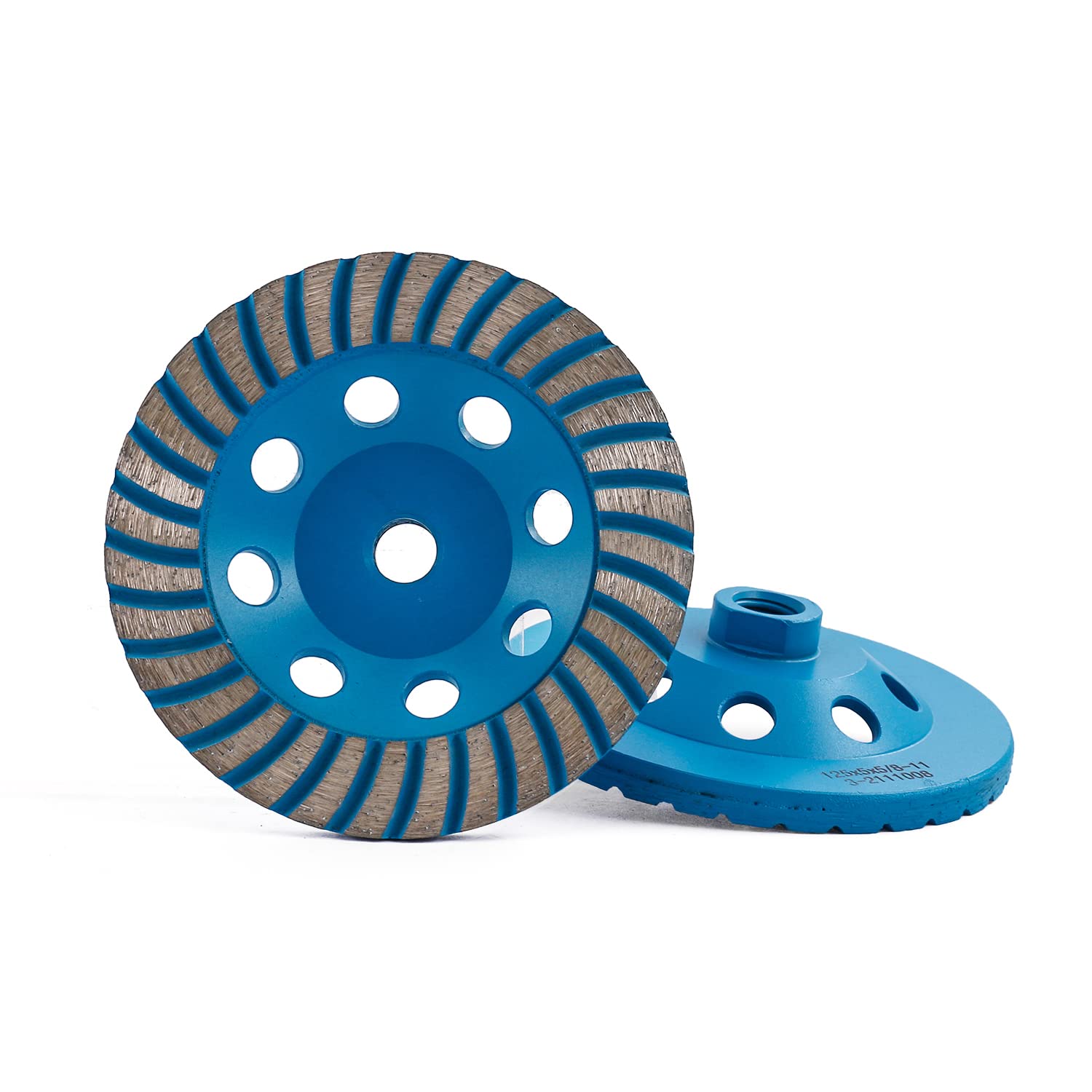 5 Inch Diamond Cup Grinding Wheel for Angle Grinder - Turbo Row Design for Polishing Tile, Stone, Marble, Granite, Concrete & Ceramic - 5/8