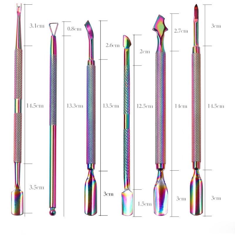 6-Piece Professional Nail Care Kit - Stainless Steel Cuticle Pusher, Trimmer & Peeler Scraper Set for Manicure & Pedicure | Perfect for Home Salon, DIY Nail Care & Professional Use