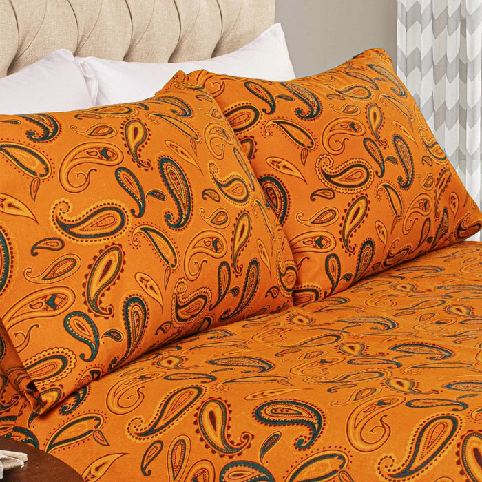 Soft Cotton Flannel Paisley 2-Piece Pillowcase Set - Luxury Bedding for Cozy Nights & Home Decor