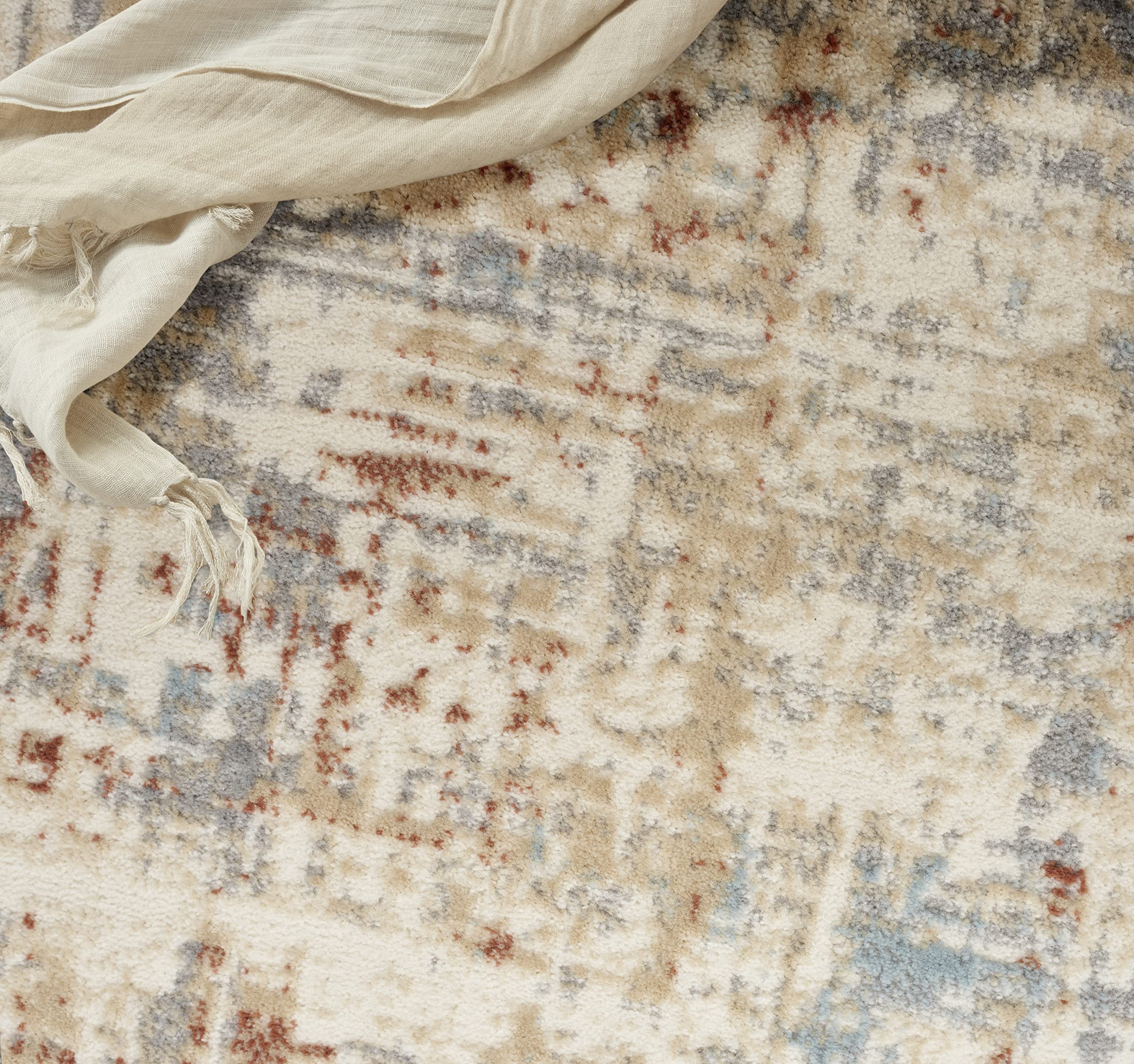 Calvin Klein CK005 Modern Ivory Grey 8x10 Area Rug - Non-Shedding, Easy to Clean - Perfect for Bedroom, Living Room, Dining Room & Kitchen Decor | Soft Contemporary Rug for Home & Office