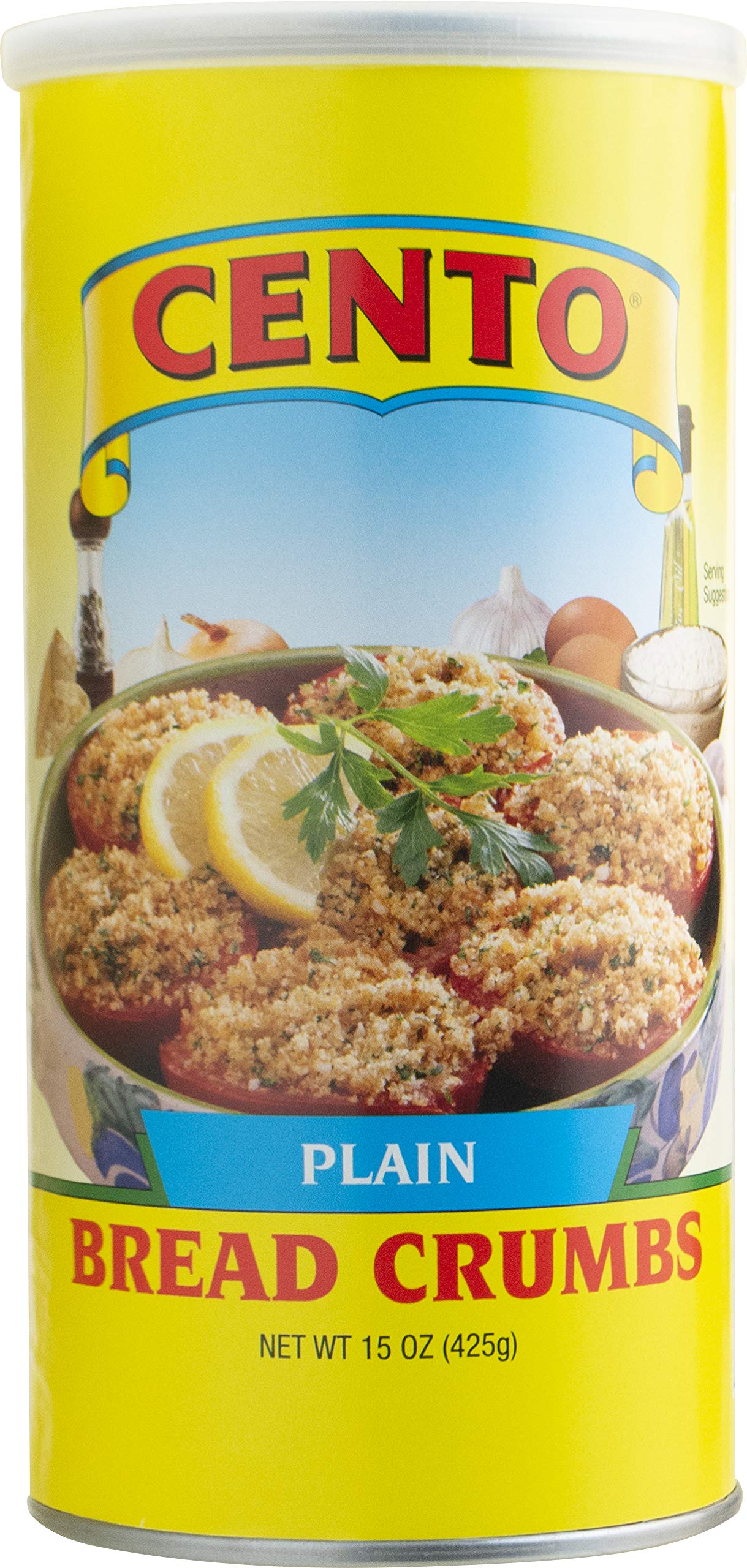 Cento Plain Bread Crumbs - 15oz Can (Pack of 12) | Italian-Style Panko for Cooking, Baking & Breaded Recipes - Perfect for Meatballs, Chicken Cutlets & Fish Frying