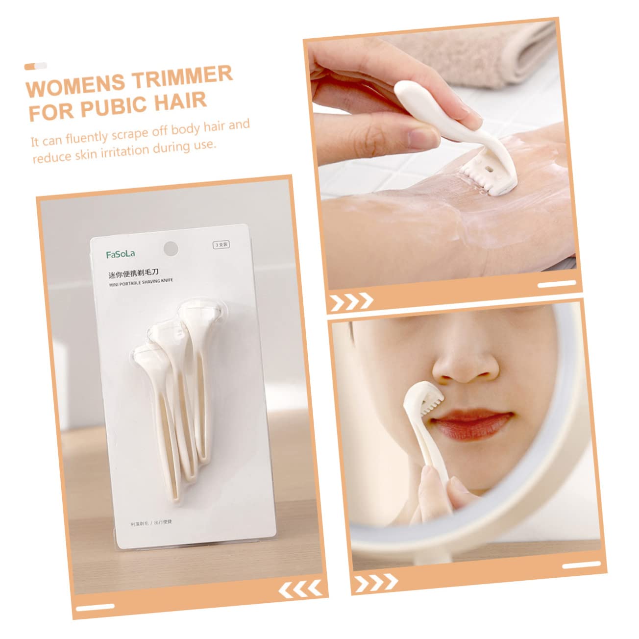 FOMIYES 3-in-1 Portable Women's Body Hair Trimmer Set - Rechargeable Bikini & Underarm Shaver for Smooth Skin - Perfect for Travel, Gym & Home Use