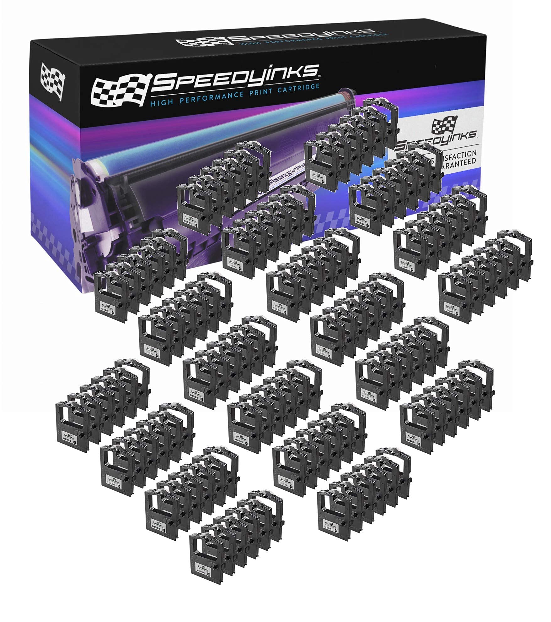 SPEEDYINKS Compatible Printer Ribbon Cartridge for Okidata 52102001 - Black (20-Pack) | Replacement for Okidata Microline 120 Printer | Ideal for Office Printing, Shipping Labels & Receipts