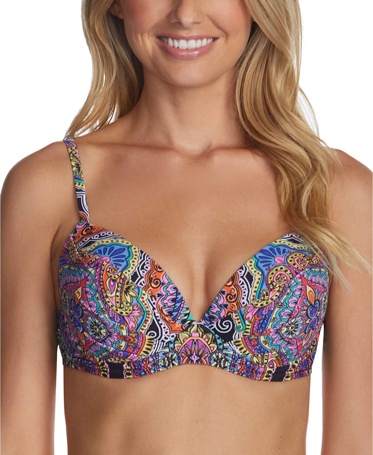 Juniors' Baja Surf Paisley Moonshadow Underwire Bikini Top for Women - Stylish Swimwear for Beach, Pool & Summer Vacations