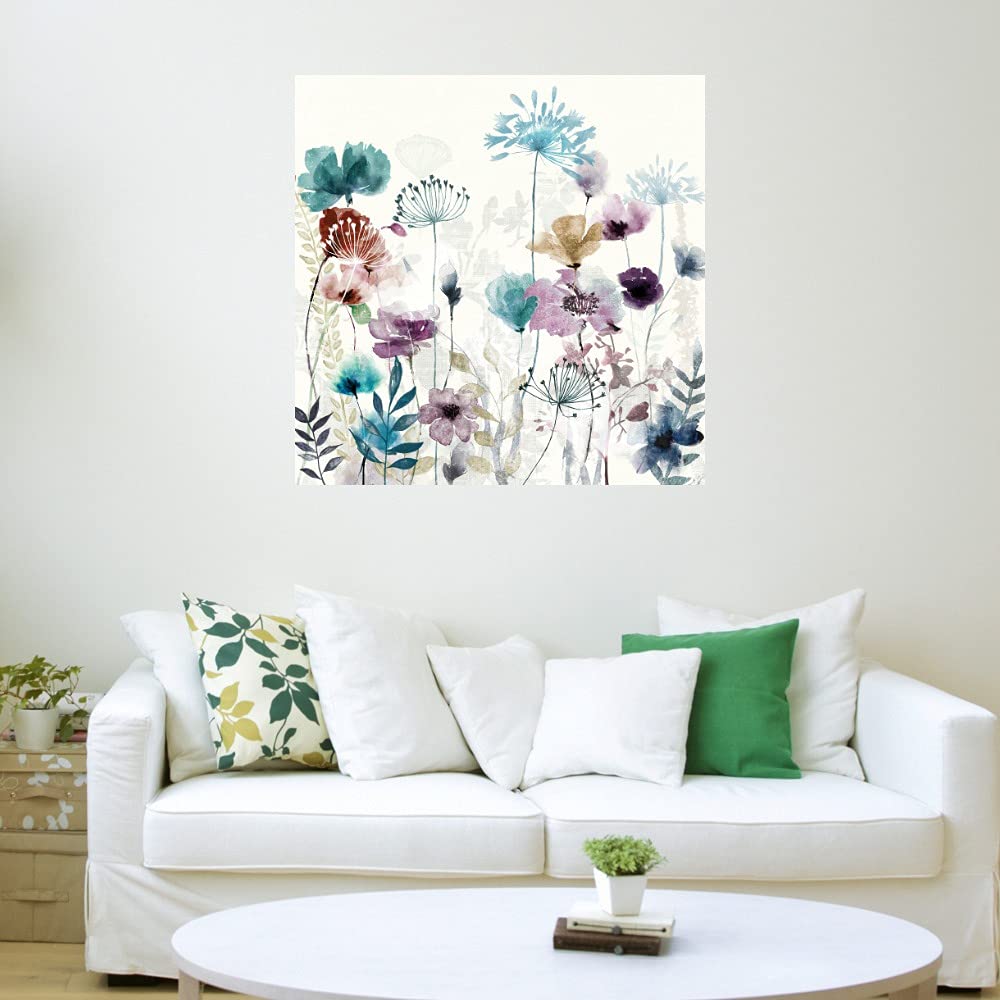 Heather Hayes Floral Frenzy II Canvas Wall Art - 22x22 Inch Ready to Hang Floral Painting for Living Room, Bedroom, Bathroom, Office & Dining Room Decor - Perfect for Home, Cafe & Hotel Wall Decoration