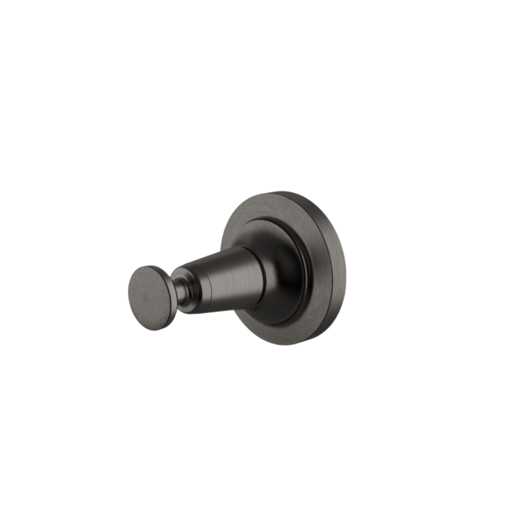 Waterworks Opus Single Robe Hook in Dark Nickel - Premium Bathroom Wall Hook for Towels & Robes - Perfect for Bathroom, Spa, and Bedroom Organization