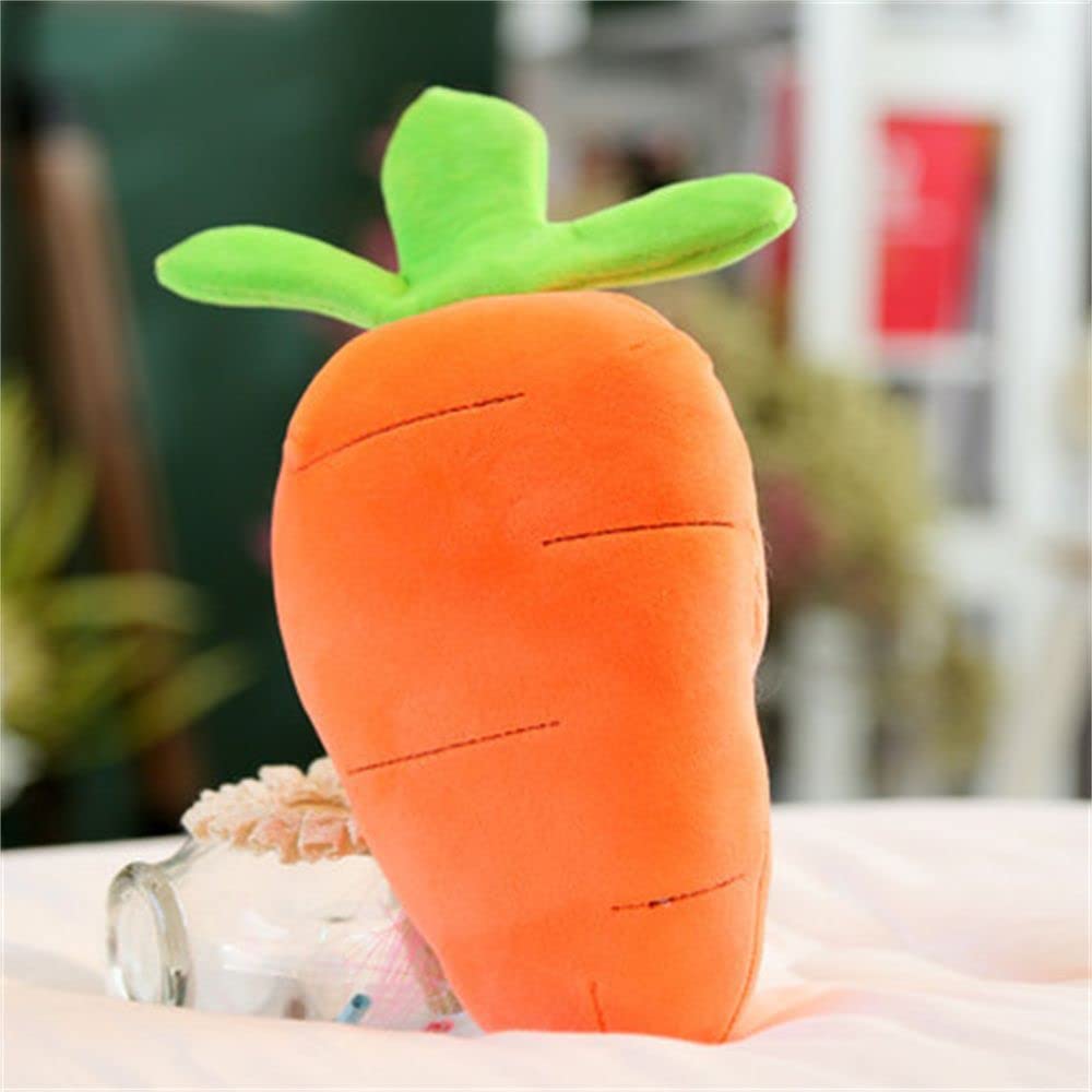 HUOFU Fake Banana Corn Fruit Plush Toy - Cute Watermelon Soft Stuffed Dolls, Sofa Cushion Decor, Banana Strawberry Stuffed Animals (Carrot) - Perfect for Kids Room Decor, Nursery Gifts & Playtime Cuddles