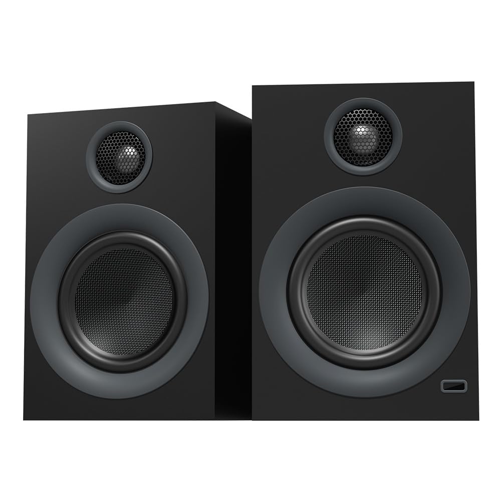 ABRAMTEK X20 Wireless Bluetooth Bookshelf Speakers - aptX HD Audio, USB/AUX Input, Subwoofer Output - Perfect for Home Theater, Gaming & Music Streaming