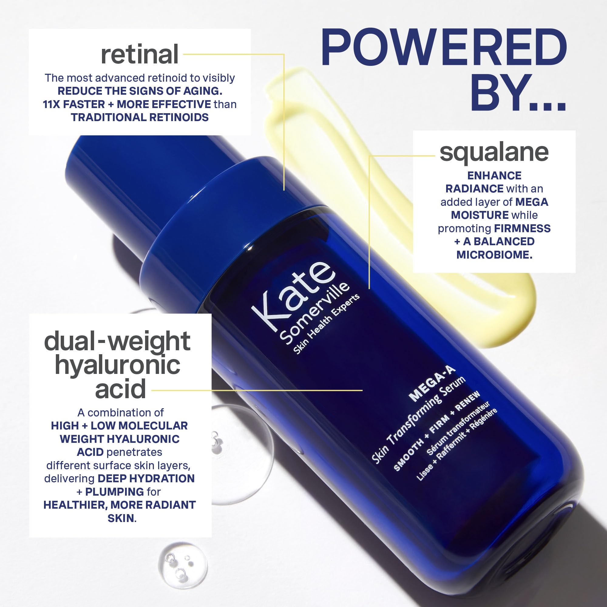 Kate Somerville Breakout Dream Team: EradiKate 3% Sulfur Daily Foaming Cleanser for Acne Treatment (4 oz) & Mega-A Skin Transforming Anti-Aging Serum with Retinal (1 oz) - Perfect for Daily Skincare Routine and Fighting Acne + Wrinkles