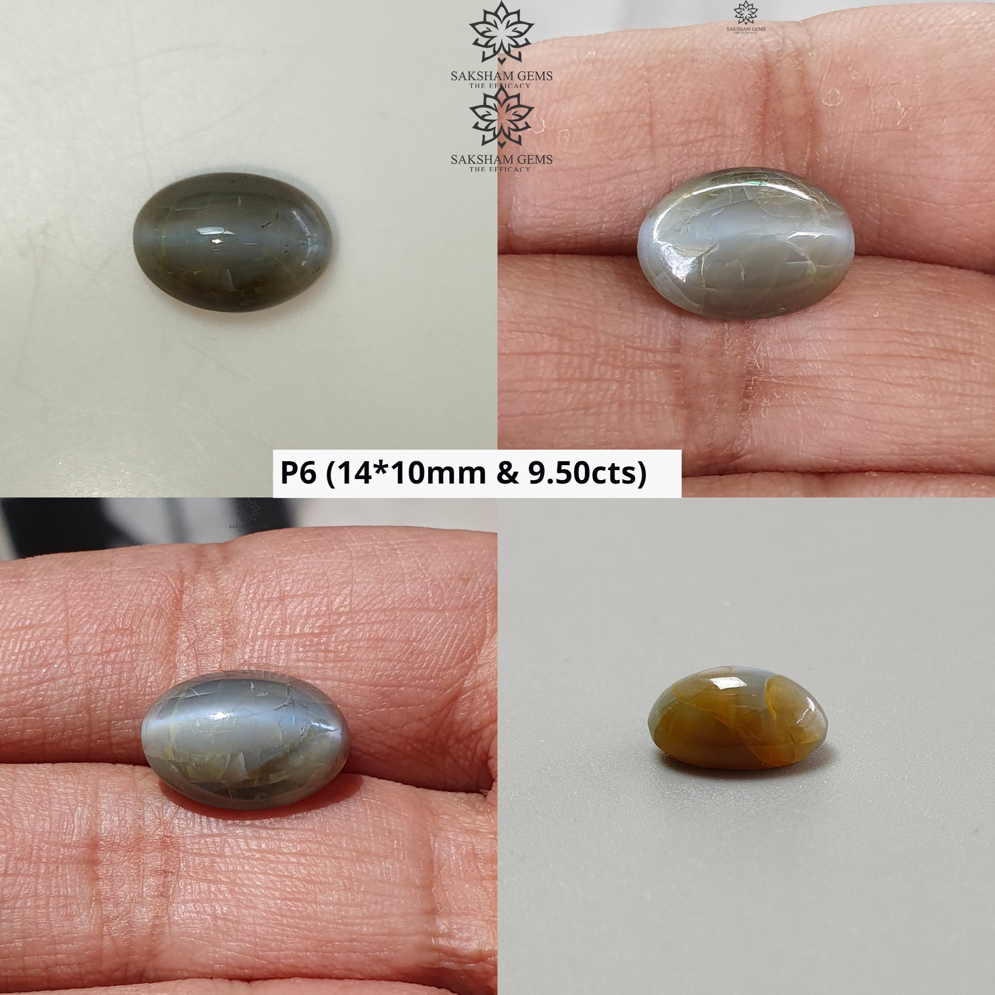 Natural Untreated Chrysoberyl Cat's Eye Gemstone Cabochon - Oval Shape for Jewelry Making (Rings, Pendants & Earrings) - Unheated Healing Stone for Energy Balance & Protection