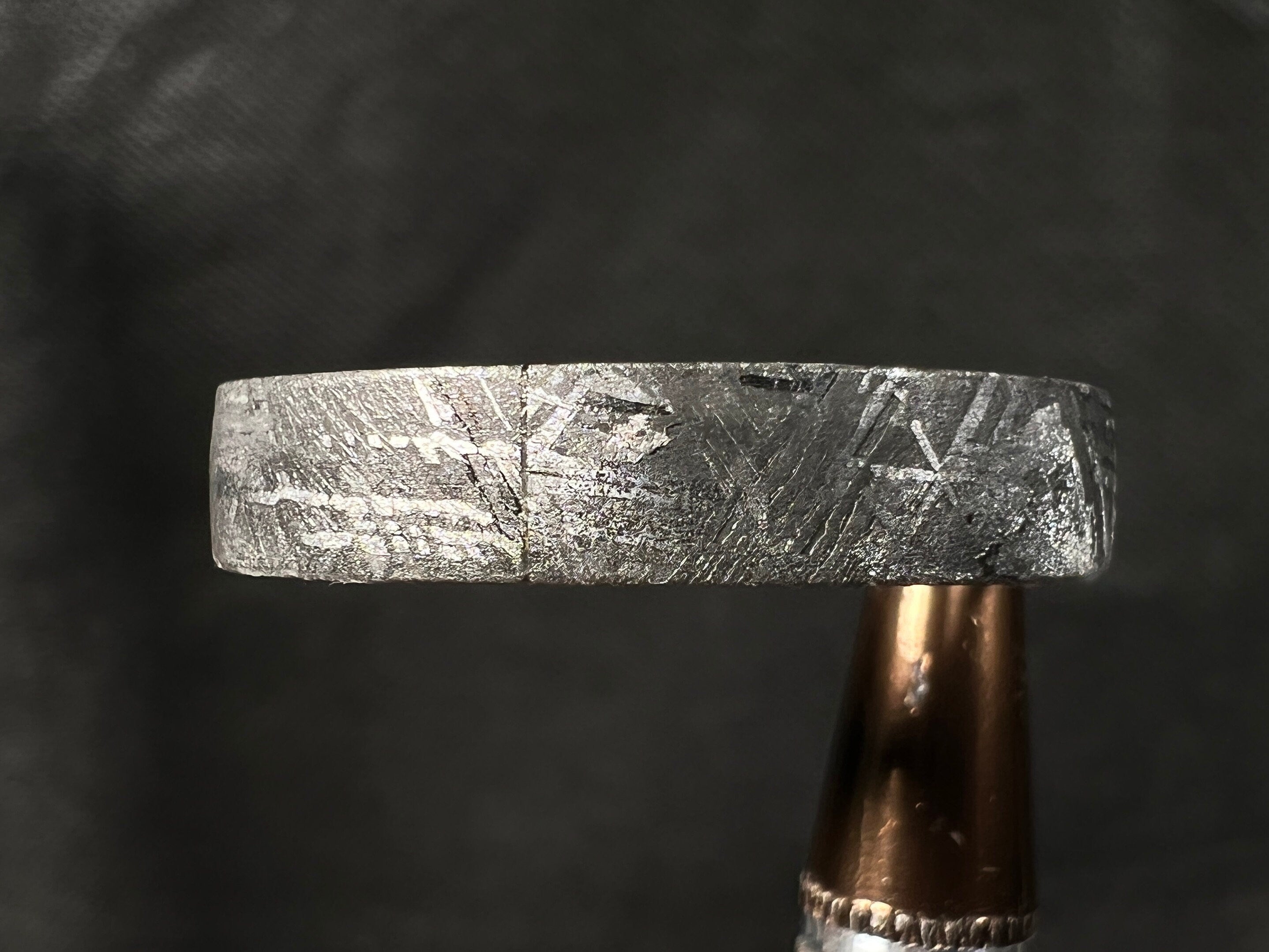 GIBEON Meteorite Ring for Men - Size 14.5 Wedding Band, Genuine Space Meteorite Jewelry, Unique Astronomy Gift for Him (A51229) - Perfect for Engagements, Anniversaries & Cosmic Enthusiasts