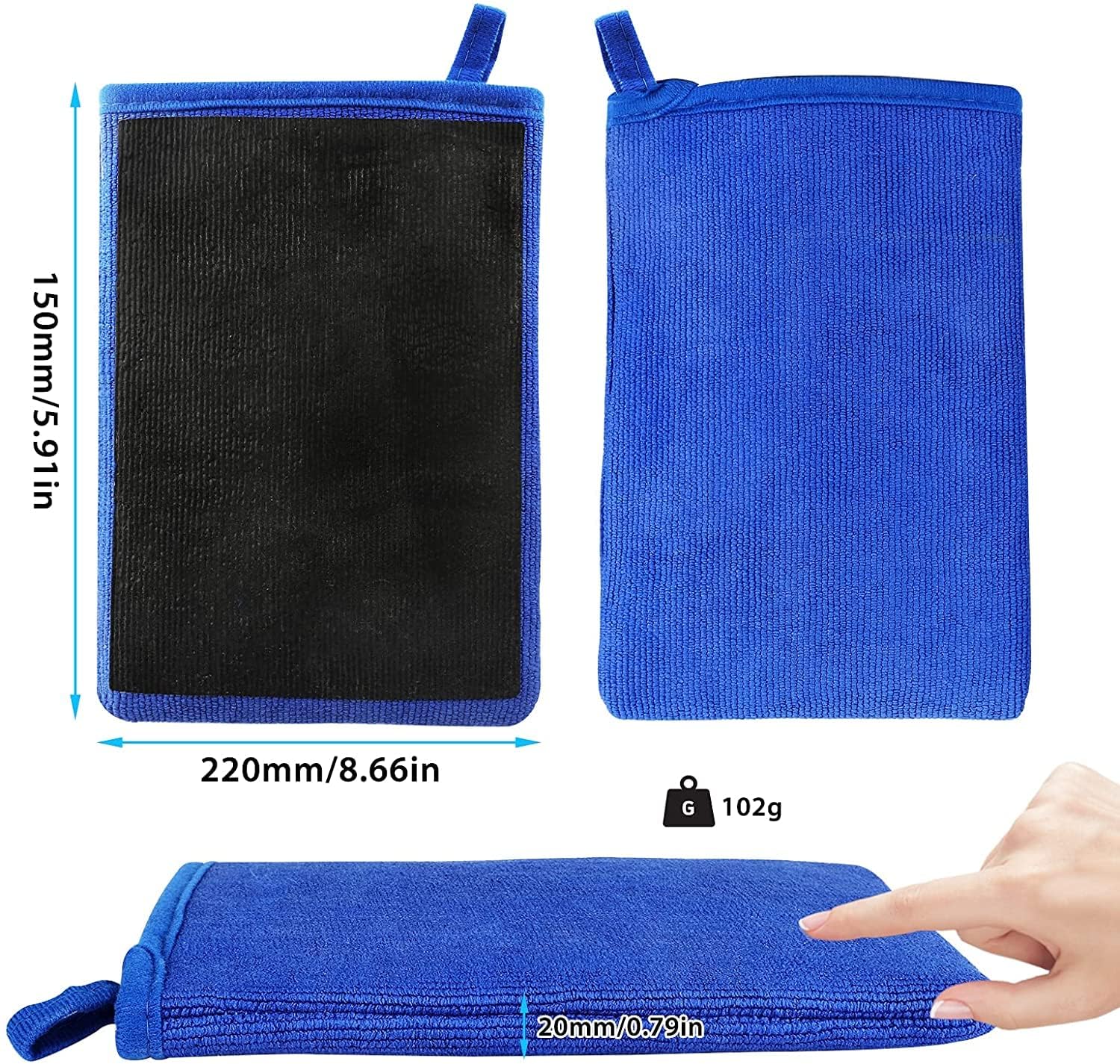 Linkstyle 2-Pack Medium Grade Detailing Clay Mitts for Cars - Auto Clay Bar Wash Mitt for Surface Prep & Paint Correction - Perfect for Car Detailing, Waxing & Ceramic Coating Prep