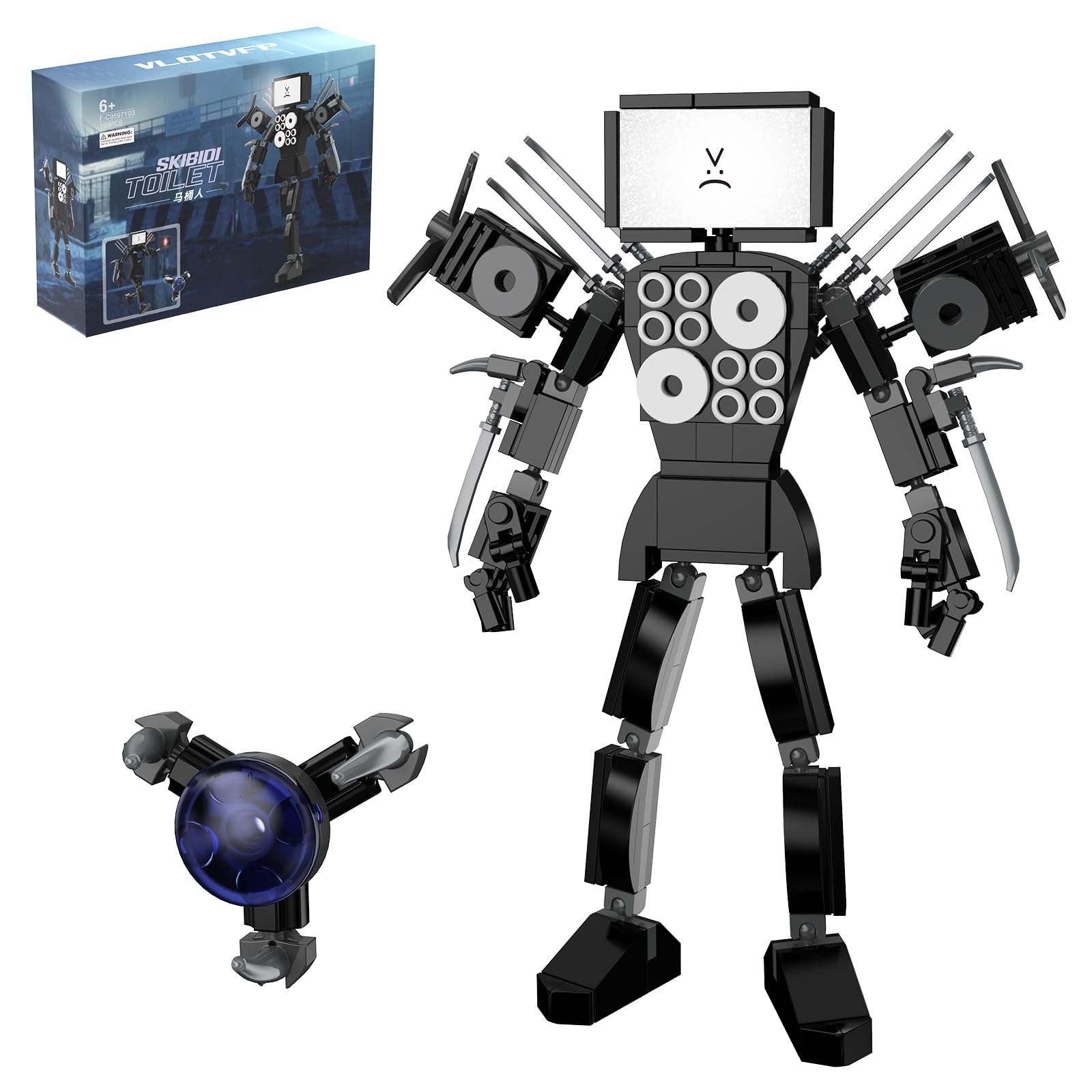 Skibidi Toilet Building Block Set - 199 PCS TV Man Boss Action Figure Toy Model with Two Forms, Fun Halloween Gift for Kids & Adult Fans | Creative Play, Collectible Display, Birthday Party Favor