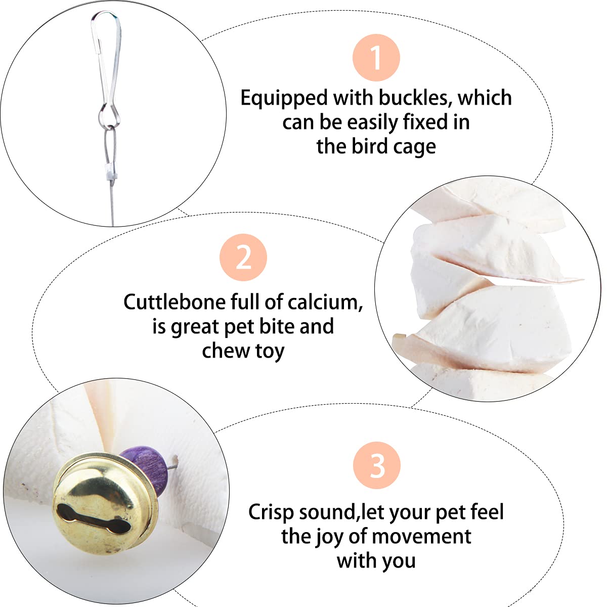 Cuttlefish Bone for Parrots - Natural Chewing Toy, Beak Grinding & Calcium Supplement - Bird Cage Accessories for Parakeets, Cockatiels & Small Birds (Set-A) - Perfect for Cage Enrichment & Healthy Beak Maintenance
