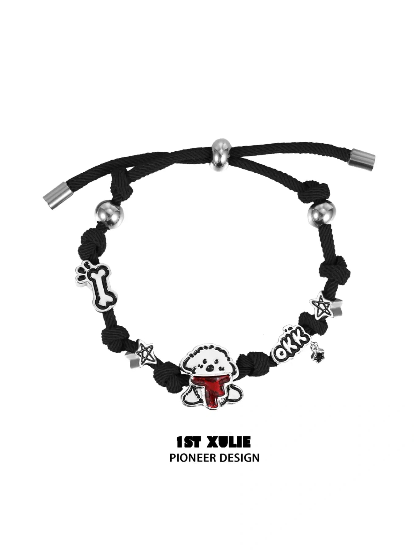 Graffiti Puppy 18k Gold Plated Milan Rope Bracelet for Women - Chinese New Year Spring Festival Jewelry Gift for Her, Birthday, Anniversary, Valentine's Day