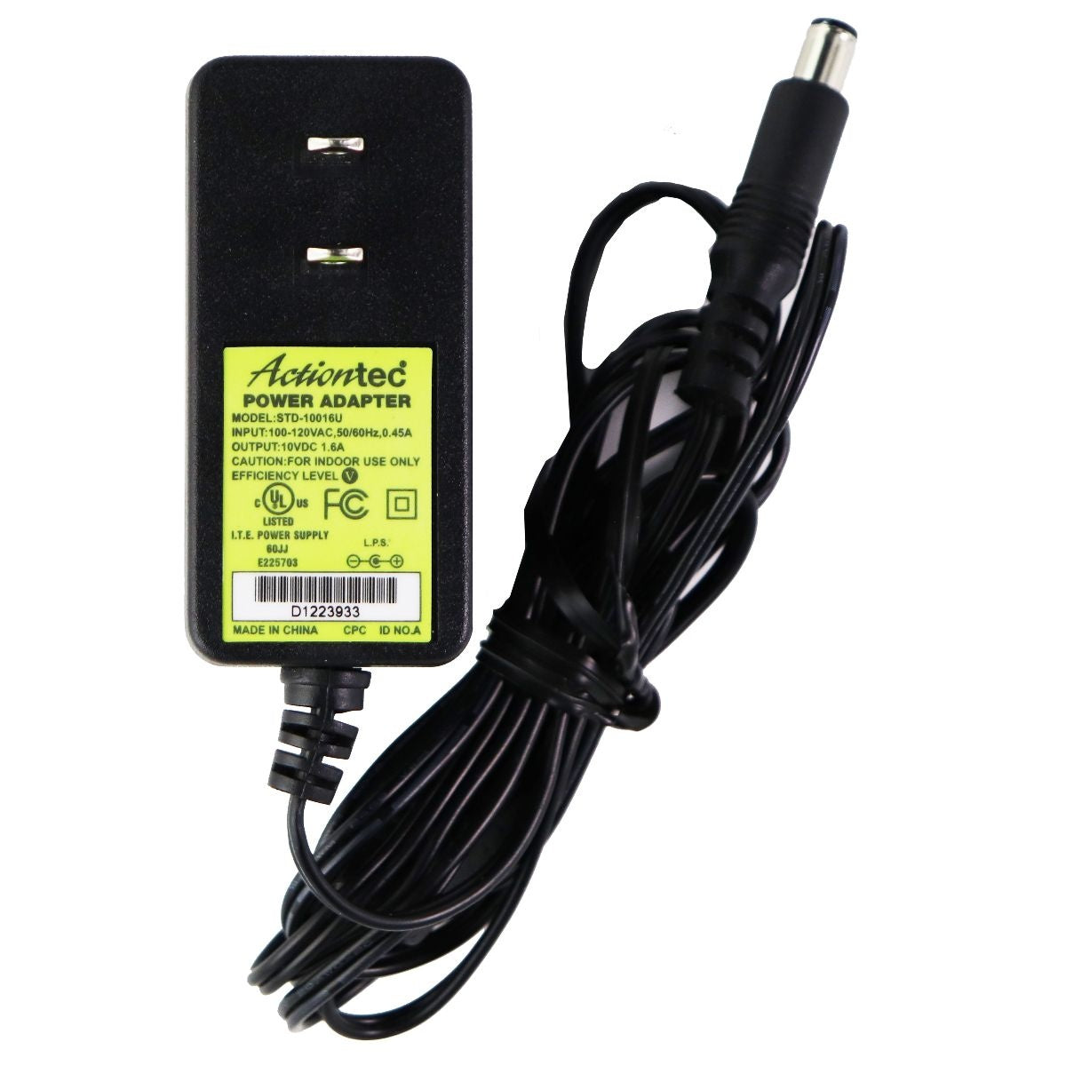 ActionTec 10V 1.6A Power Adapter Charger - Black (Model STD 10016U) - Compatible with Routers, Modems & Networking Devices