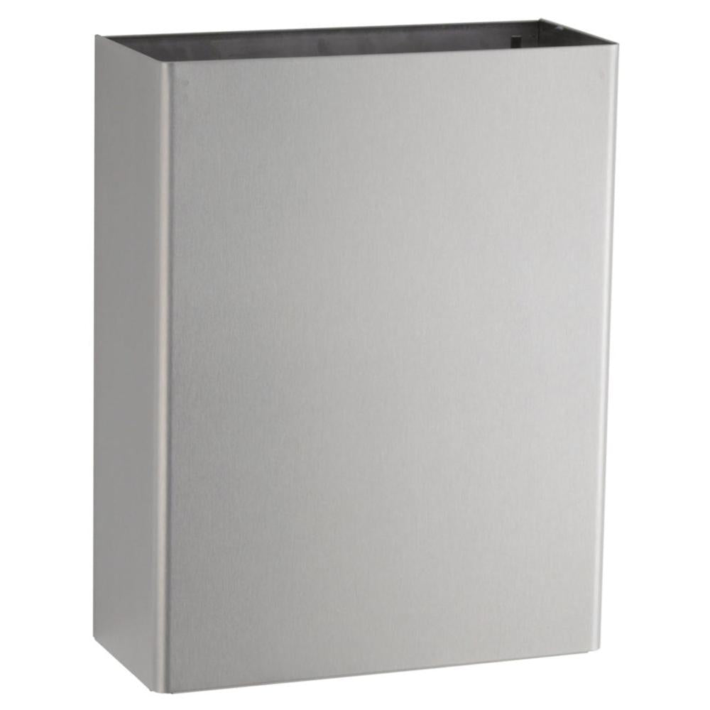 Bobrick B279 ClassicSeries 6.4 Gallon Surface Mounted Waste Receptacle Trash Can - Satin Stainless Steel for Office, Restroom & Commercial Spaces