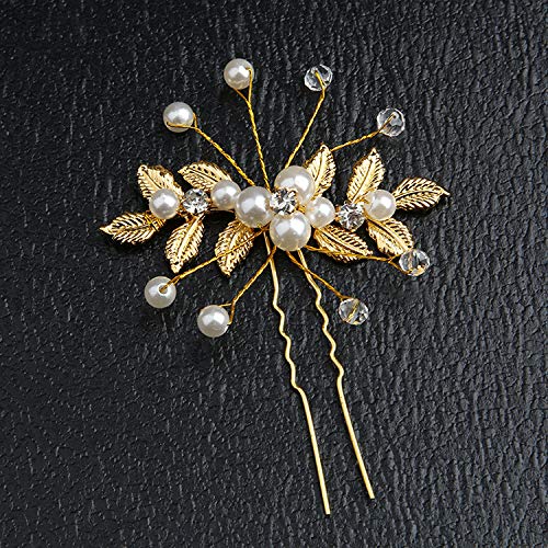 28 Pack Gold Metal Leaf Hair Combs & Pearl Rhinestone Hair Pins - Wedding Bridal Hair Accessories for Women, Bridesmaids, Prom, Formal Updos (Great for Weddings, Parties & Special Occasions)
