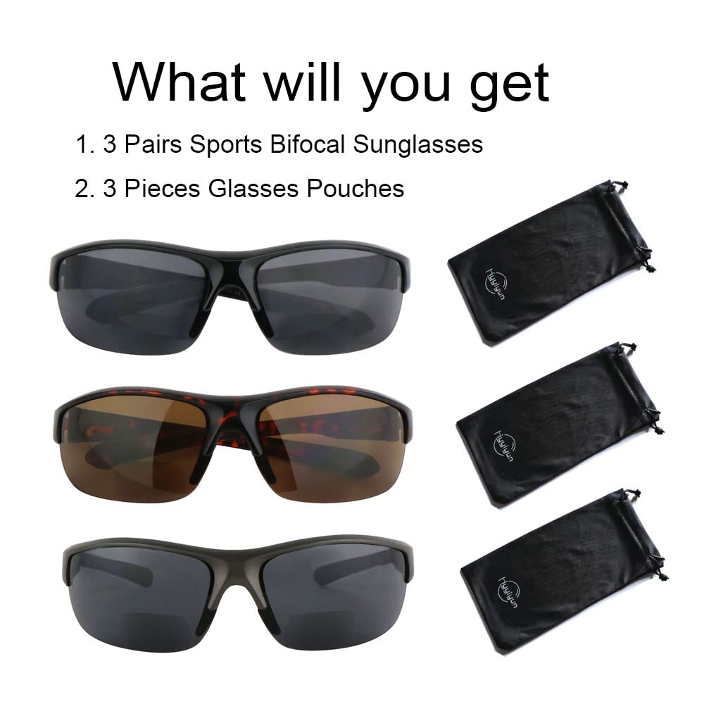 Bifocal Sunglasses for Men & Women - Polarized Wrap Around Sports Glasses for Reading & Outdoor Activities
