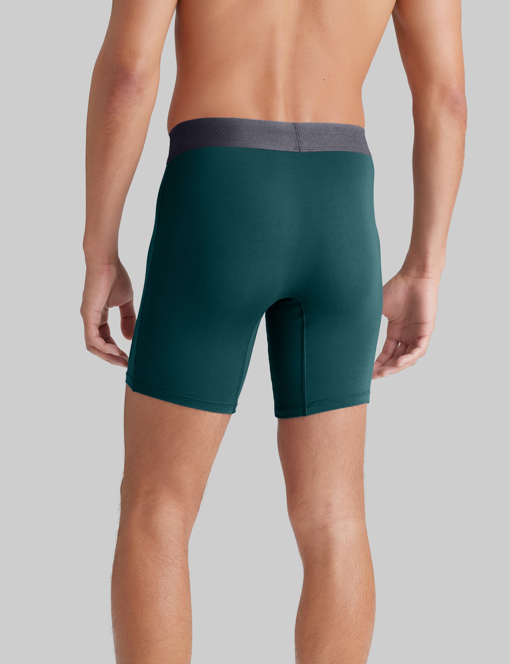 Breathable Second Skin Mid-Length Boxer Briefs - 6 Pack of Ultra Soft Men's Underwear for All-Day Comfort | Perfect for Workouts, Travel & Everyday Wear