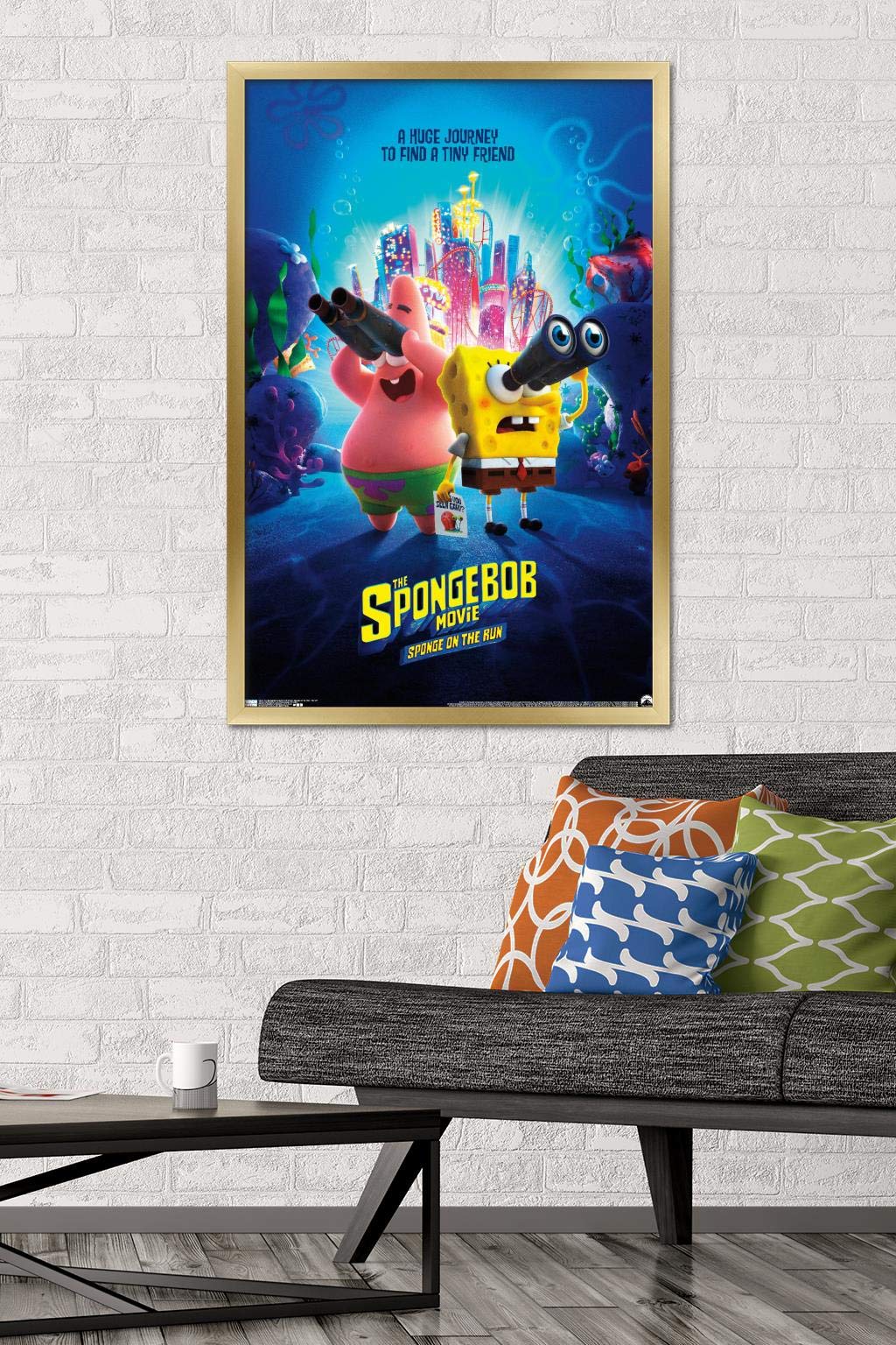 Trends International The SpongeBob Movie: Sponge On The Run - Premium Gold Framed Wall Poster 22.375