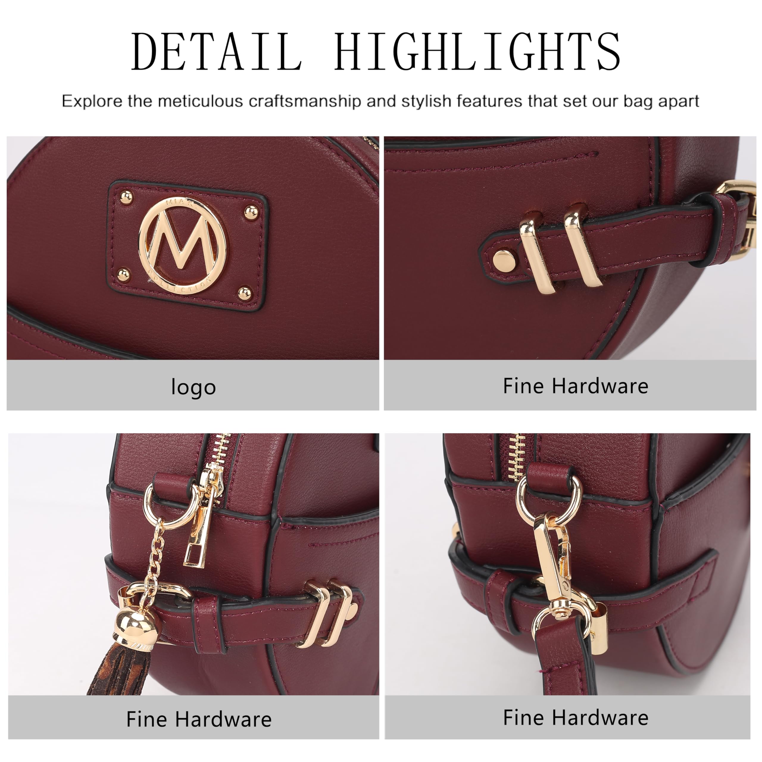 MKF Collection Vegan Leather Round Crossbody Bag for Women - Stylish Circle Shoulder Purse by Mia K | Perfect for Casual Outings, Date Nights & Travel Accessories