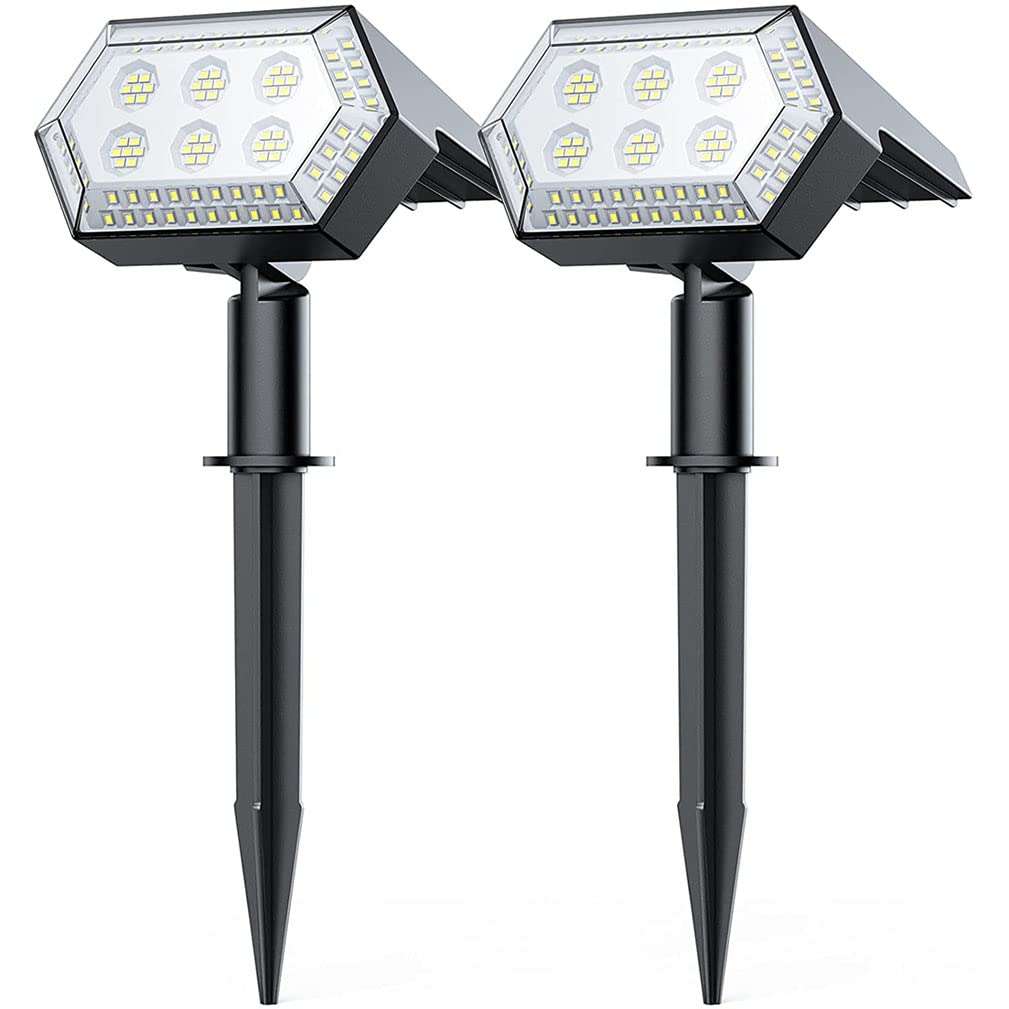 FOMT Solar Landscape Spotlights - 6 Pack LED Solar Spot Lights Outdoor with 4 Light Modes, IP65 Waterproof, 2-in-1 Solar Powered Lights for Wall & Ground Mounting - Perfect for Garden, Pathway, Yard, and Patio Lighting