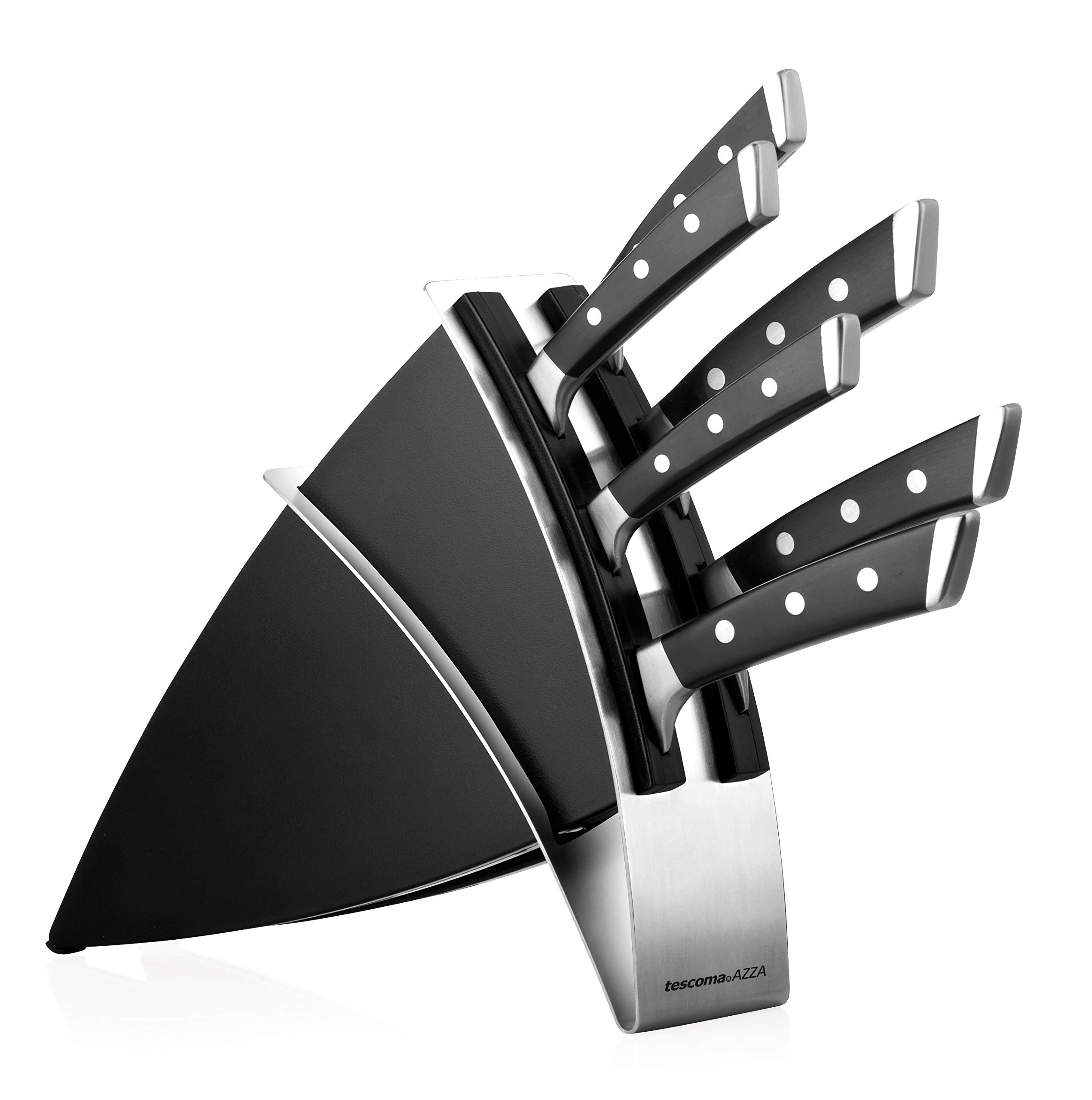 AZZA 6-Piece Knife Block Set - Premium Wooden Knife Holder for Kitchen Storage & Organization - Perfect for Home Chefs & Cooking Enthusiasts
